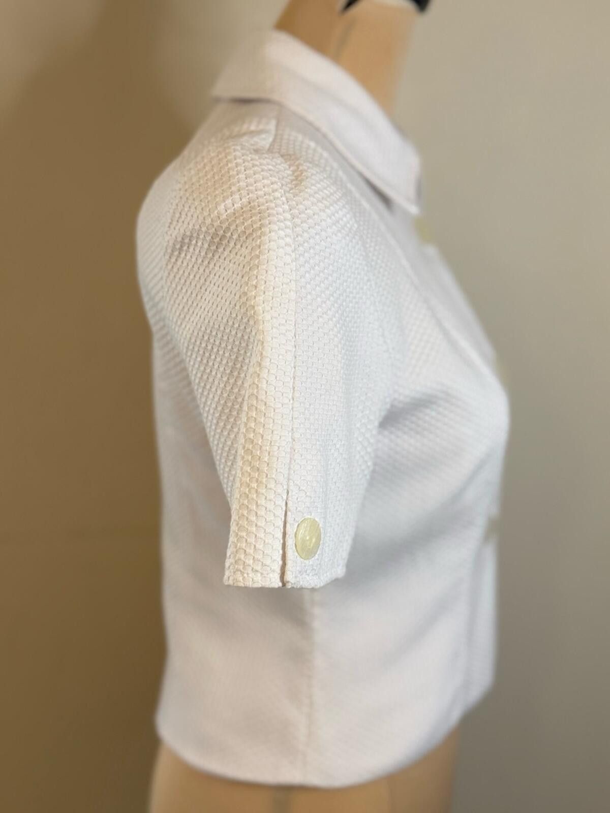 Other Jessica Ash white crop honeycomb textured blazer jacket SZ 4 Size S / US 4 / IT 40 - 2 Thumbnail