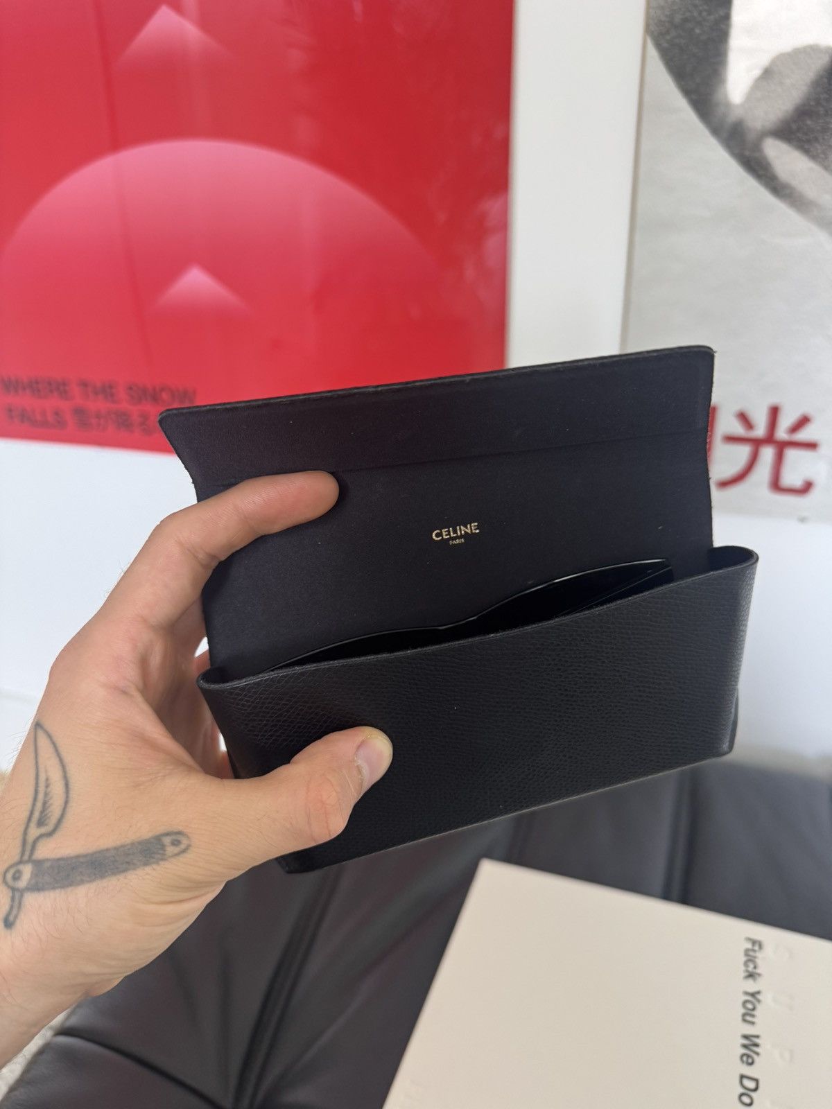 Celine Celine Paris Sun Glasses Black Designer Glasses Snake Size ONE SIZE - 6 Thumbnail
