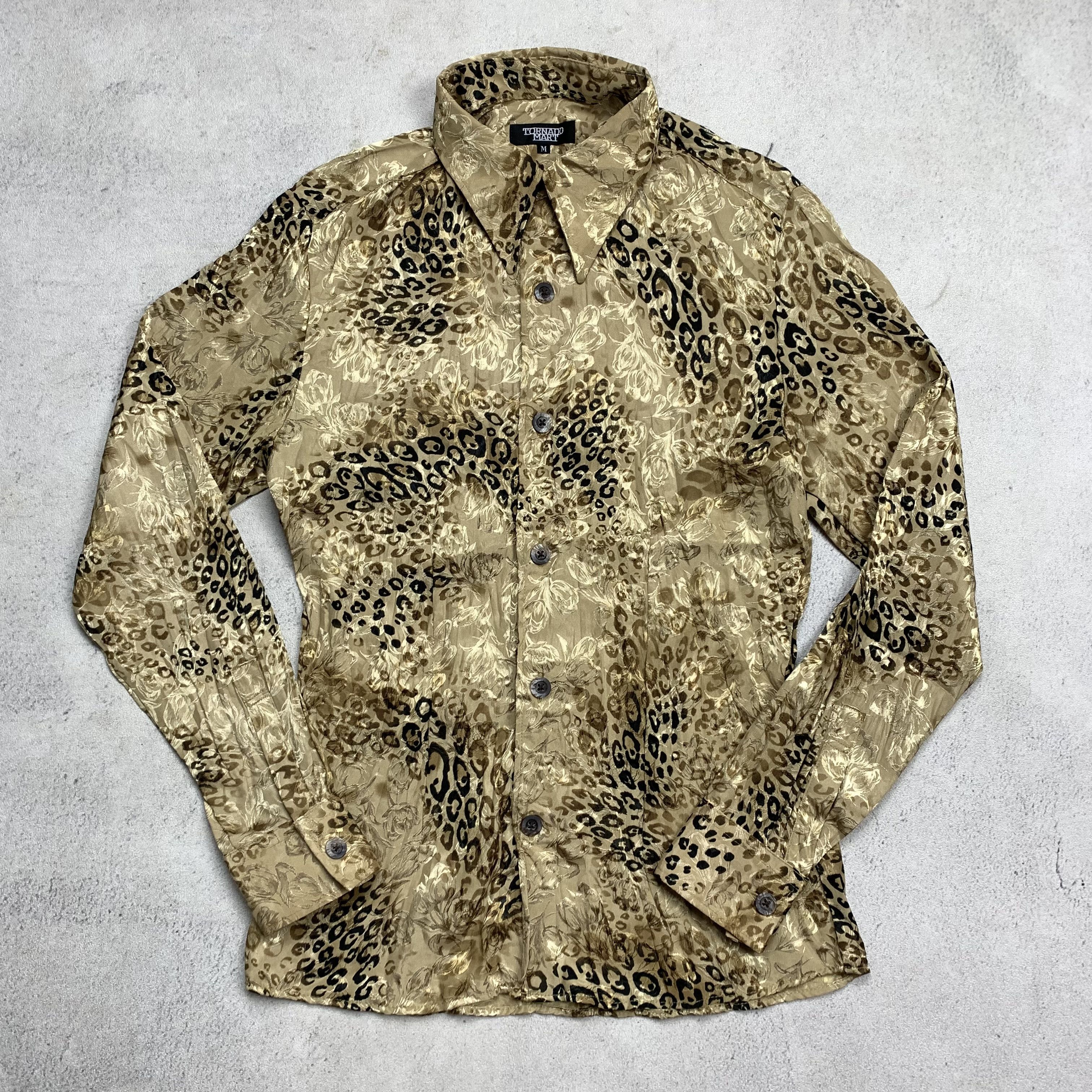 Tornado Mart Tornado Mart Gold Leopard Cheetah Jacquard Button Up Shirt Size US M / EU 48-50 / 2 - 3 Thumbnail