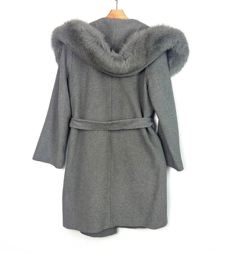 Max Mara Max Mara Grey wool hooded coat Size M / US 6-8 / IT 42-44 - 5 Thumbnail