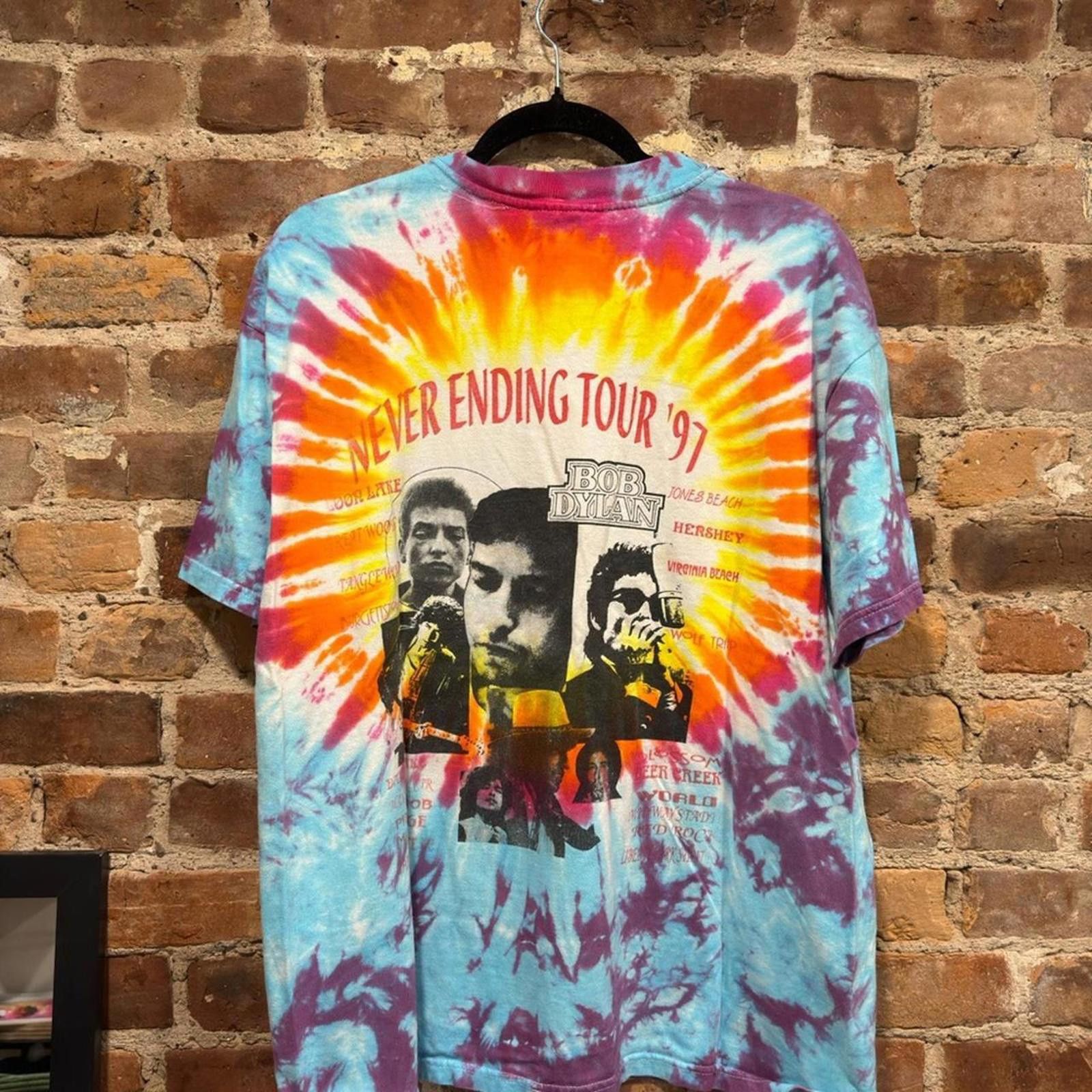 Hanes 1997 BOB DYLAN NEVER ENDING TOUR T-SHIRT Size US XL / EU 56 / 4 - 7 Thumbnail