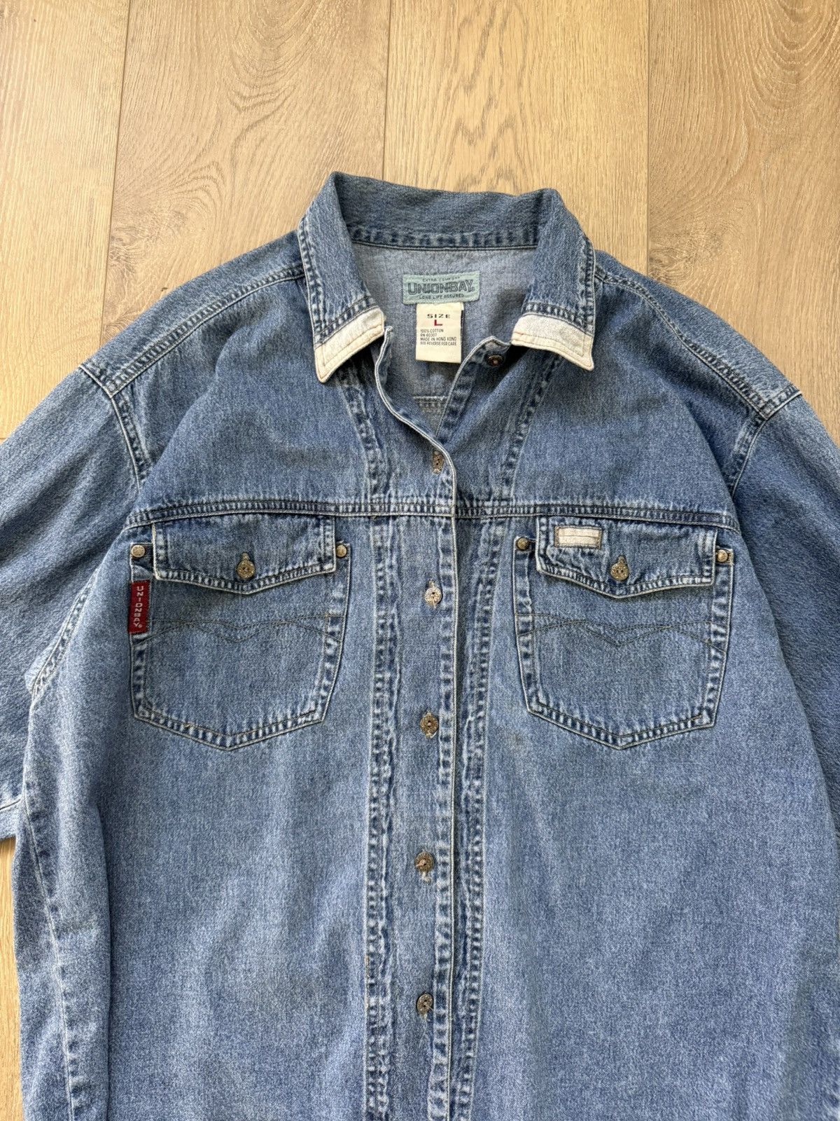 UNIONBAY × Vintage Vintage Union Bay Denim Button Up Shirt Size US L / EU 52-54 / 3 - 3 Thumbnail