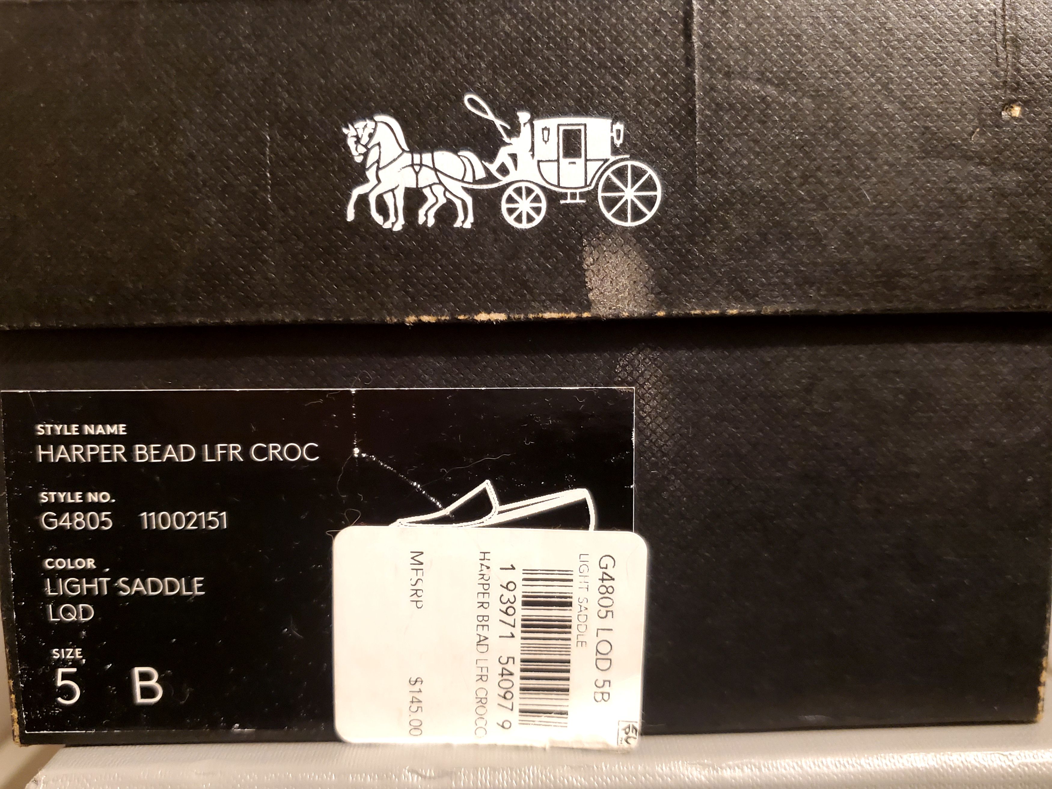 Coach COACH- Women's Harper Croc-Embossed Bead Embellished Loafers Size US 5 / IT 35 - 7 Thumbnail