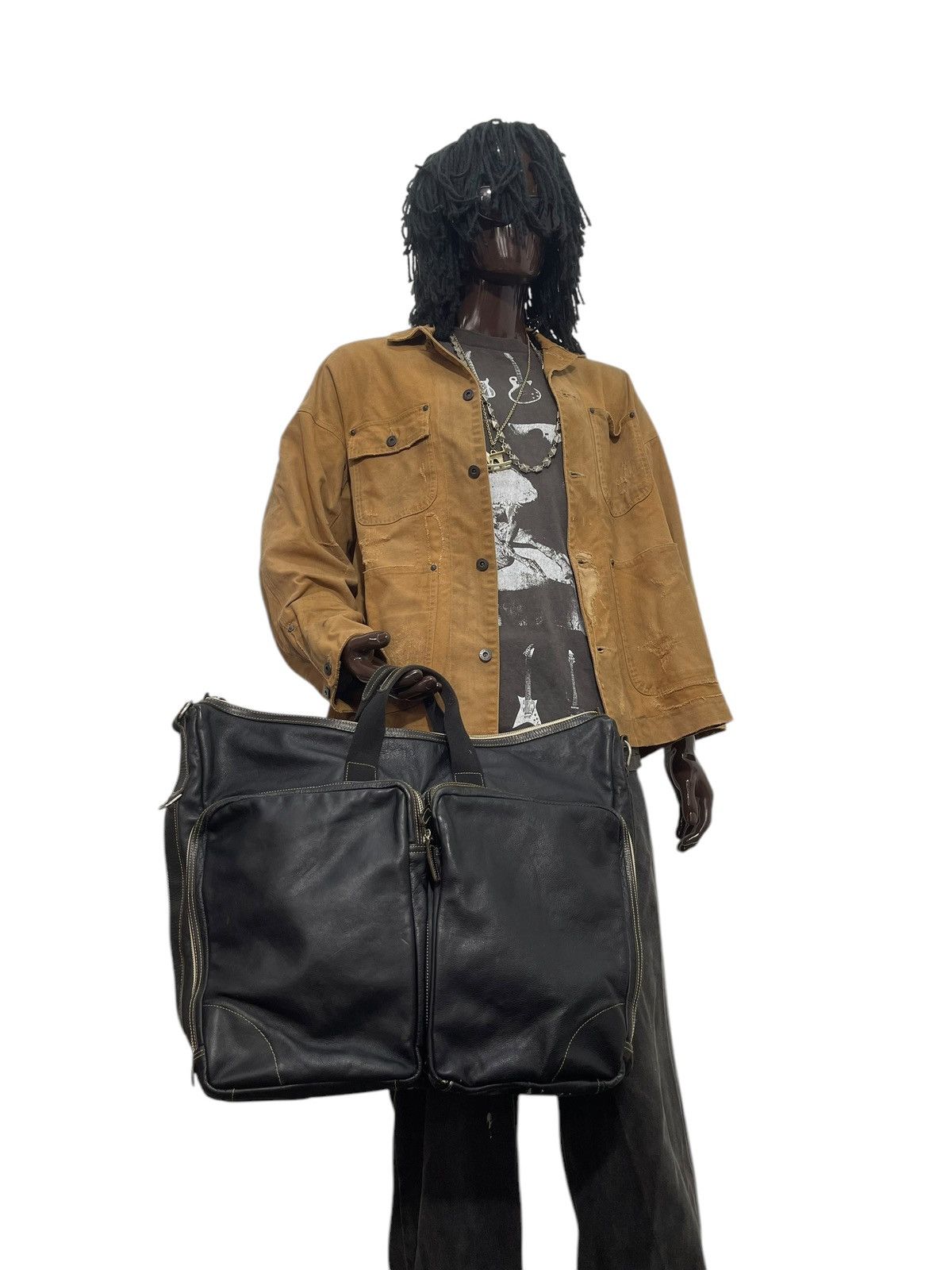 Genuine Leather Full Leather Nasimo Duffle Travel Bag 1🟩9 Size ONE SIZE - 6 Thumbnail