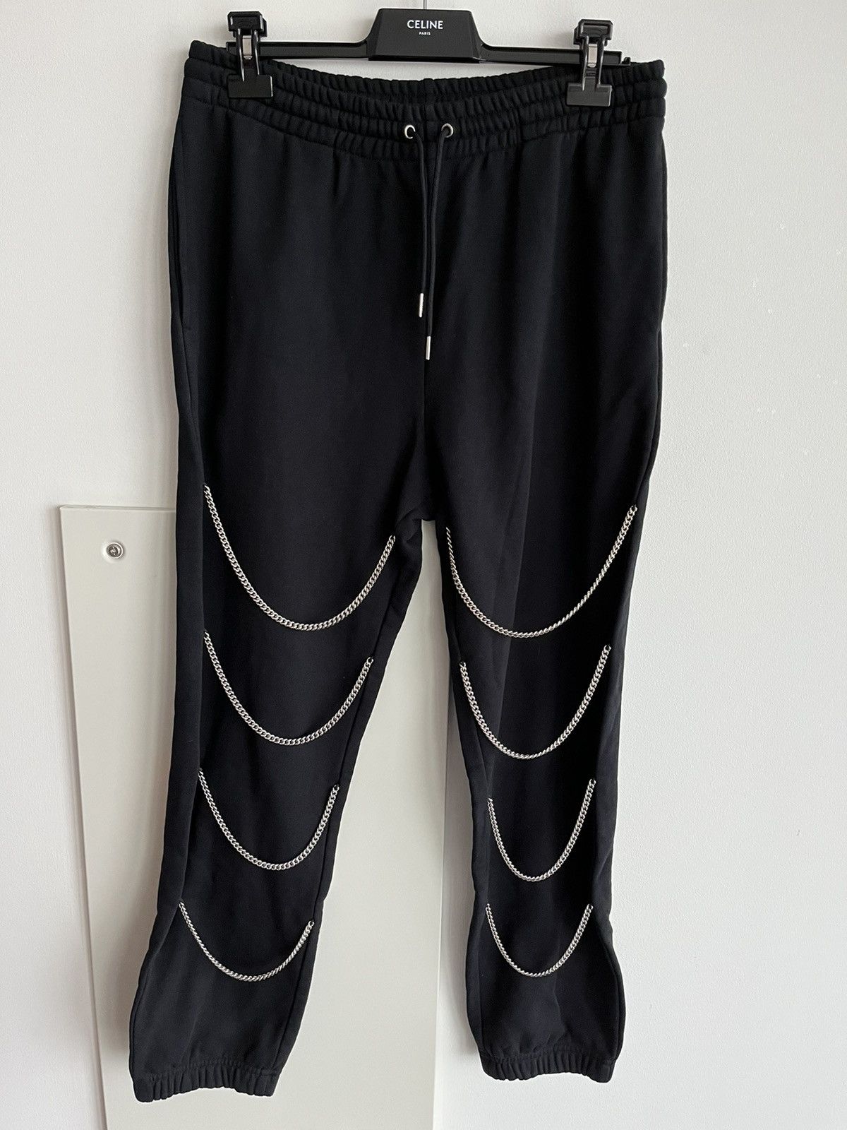 image of Super Runway Celine By Hedi Chain Sweatpants in Black, Men's (Size 33)