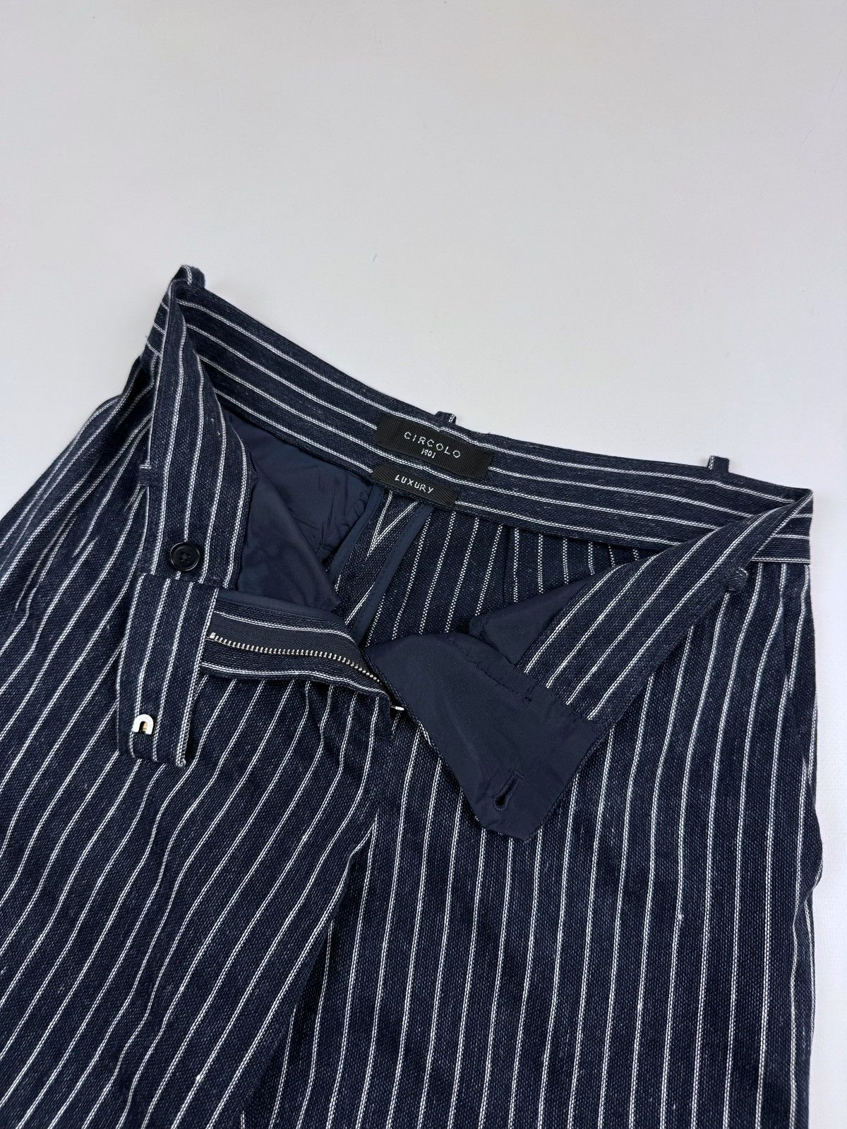 Circolo 1901 Circolo 1901 Luxury Striped Wide Leg Women’s Trousers Pants Size 27" / US 4 / IT 40 - 7 Thumbnail