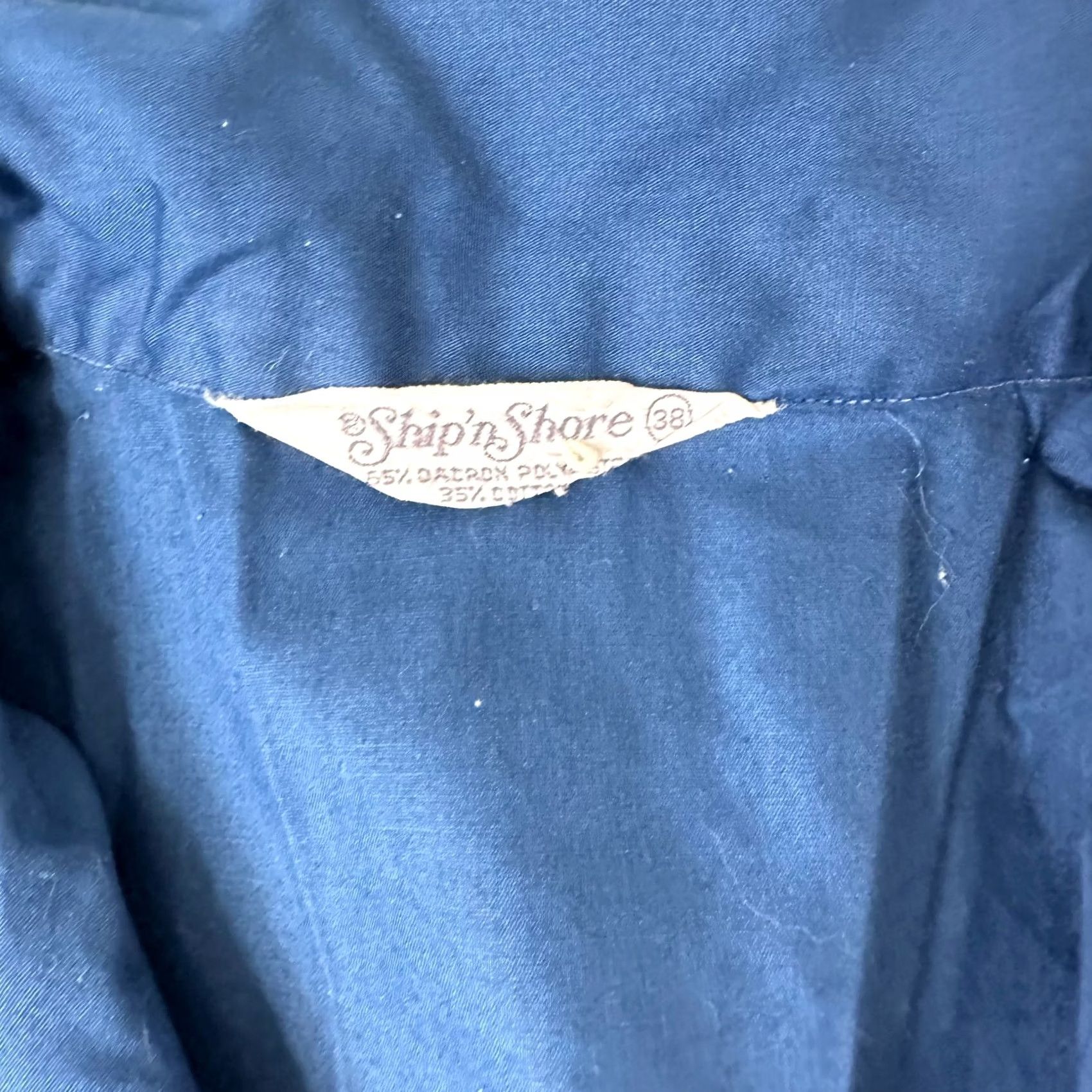 Vintage VINTAGE Shirt Womens 38 Blue Ship Shore Button 70s Disco Casual Laides Size XS / US 0-2 / IT 36-38 - 3 Thumbnail