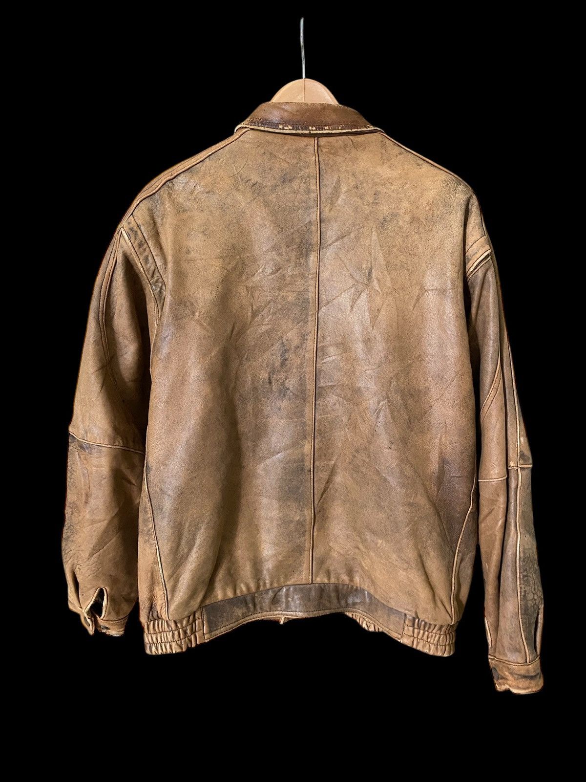 Japanese Brand VINTAGE LEATHER WEAR BOMBER JACKET DESIGN RARE Size US L / EU 52-54 / 3 - 3 Thumbnail