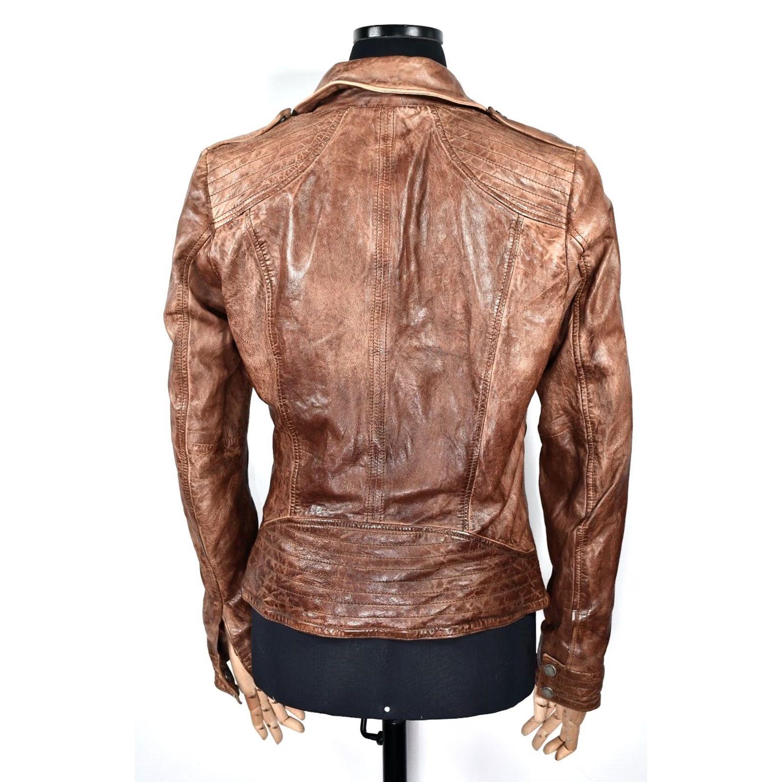 Vintage Freaky Nation Leather Brown Biker Jacket Women's M Jacket Size M / US 6-8 / IT 42-44 - 3 Thumbnail