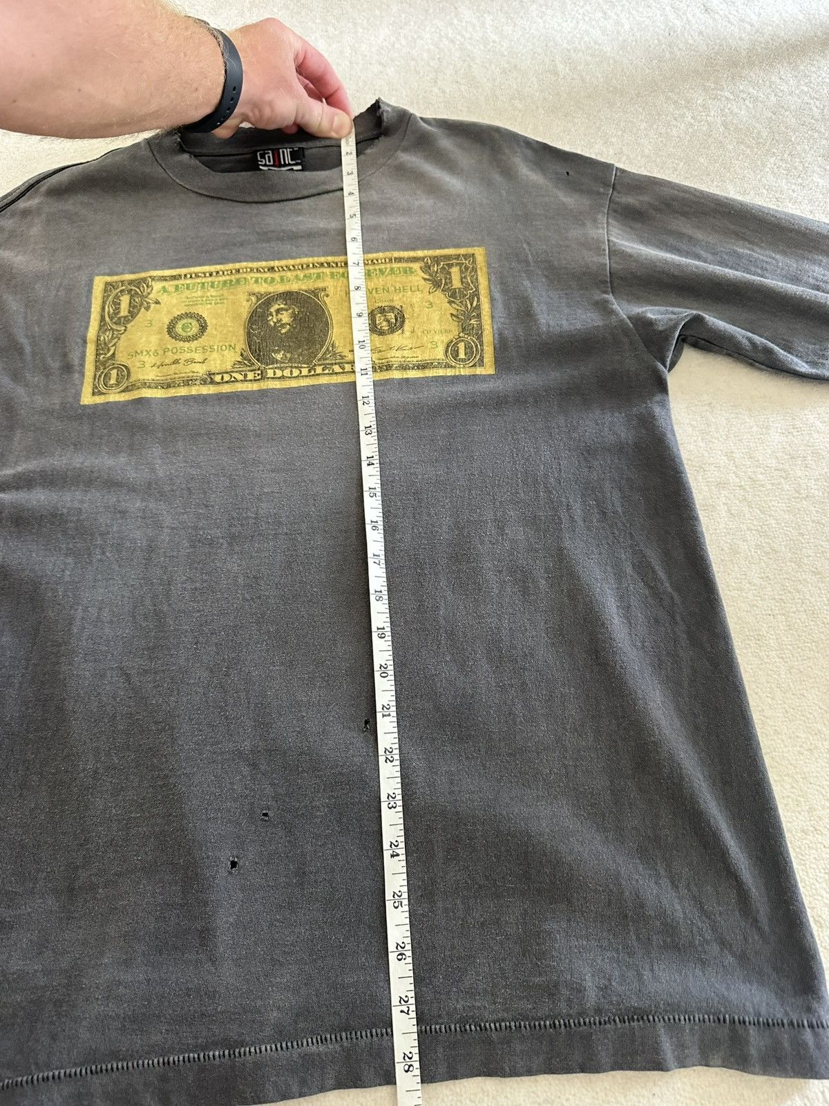 Saint Michael Saint Mxxxxxx Michael anxiety dollar gray sleeve t shirt M Size US M / EU 48-50 / 2 - 7 Thumbnail