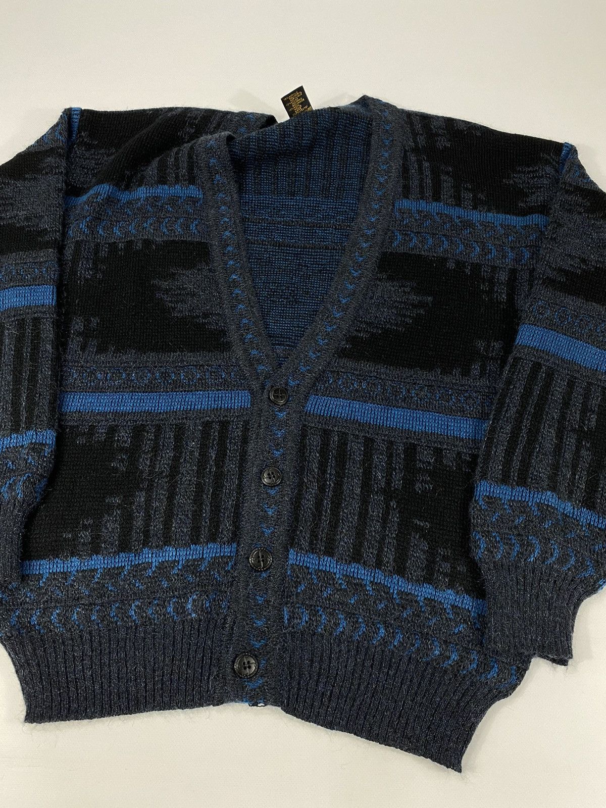 Vintage 🔥LASTDROP🔥 90s Carletti Roma Wool Abstract Cardigan Sweater Size US XL / EU 56 / 4 - 8 Thumbnail