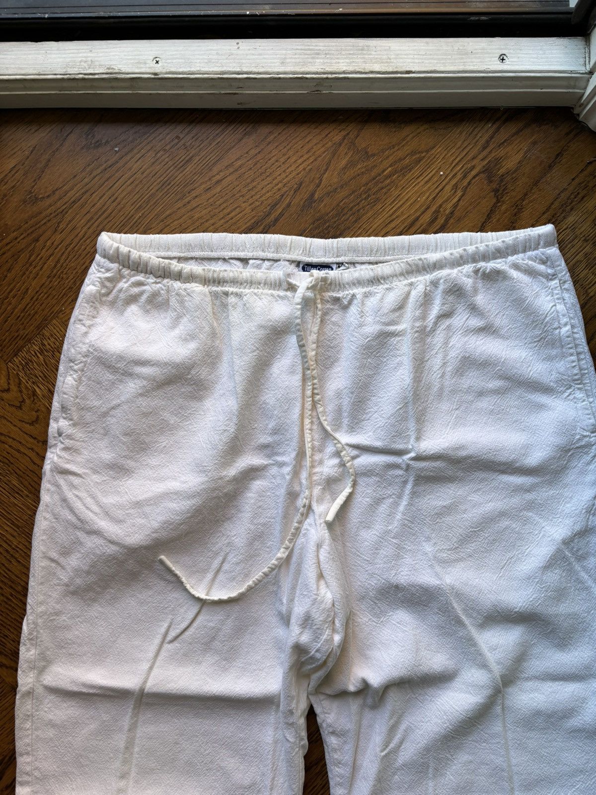 Tilley × Vintage 1990s Tilleys Cotton Pants Vintage Beach Drawstring Monkey Size 36" / US 14 / IT 50 - 3 Thumbnail