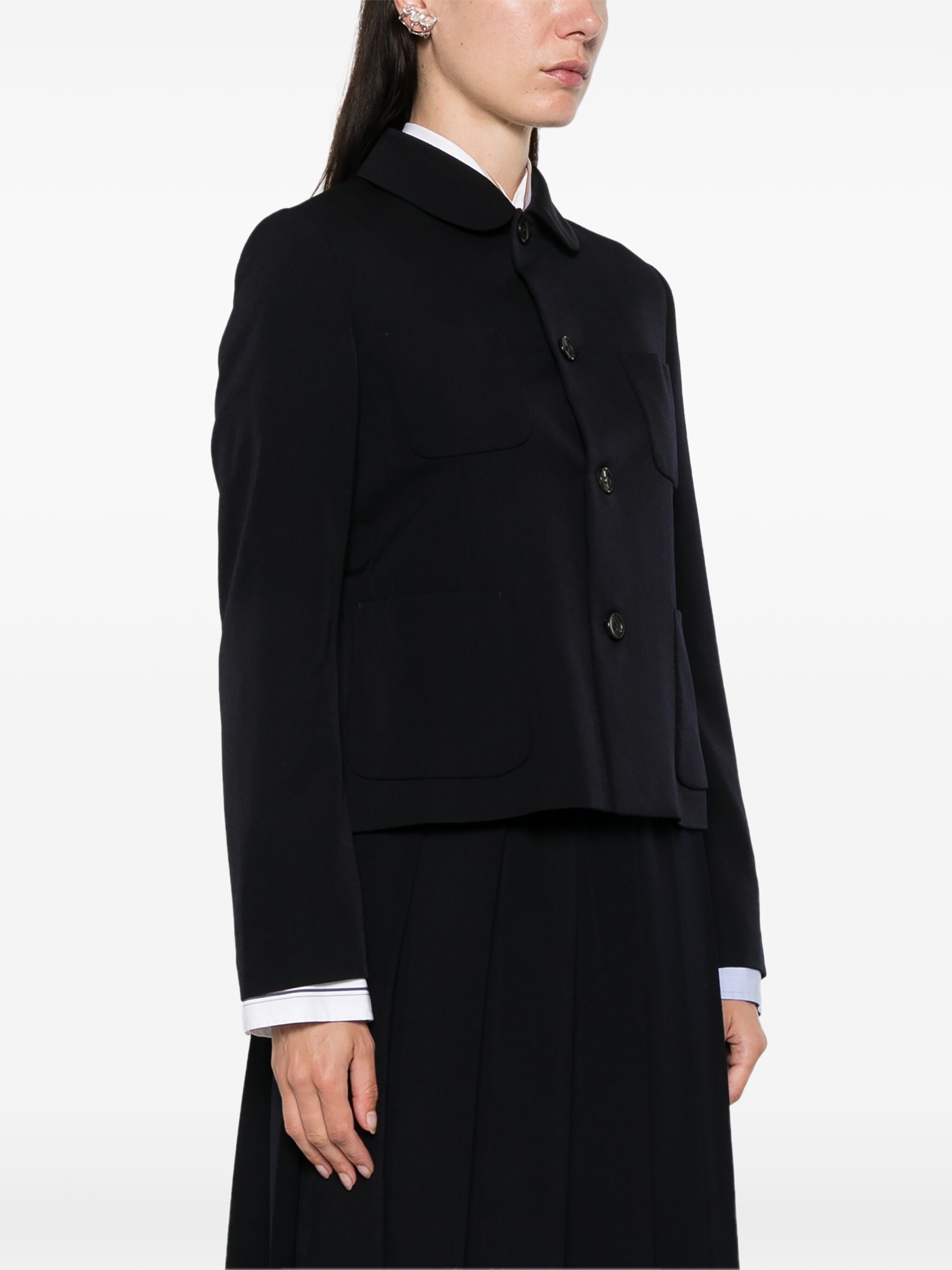 Comme des Garcons Girl o1mle1224 Wool Blazer Jacket in Black Size M / US 6-8 / IT 42-44 - 2 Thumbnail