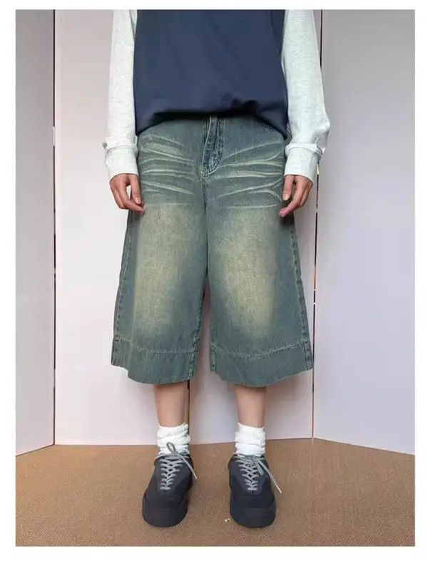 Japanese Brand American street washed distressed denim shorts y2k Size US 32 / EU 48 - 1 Thumbnail