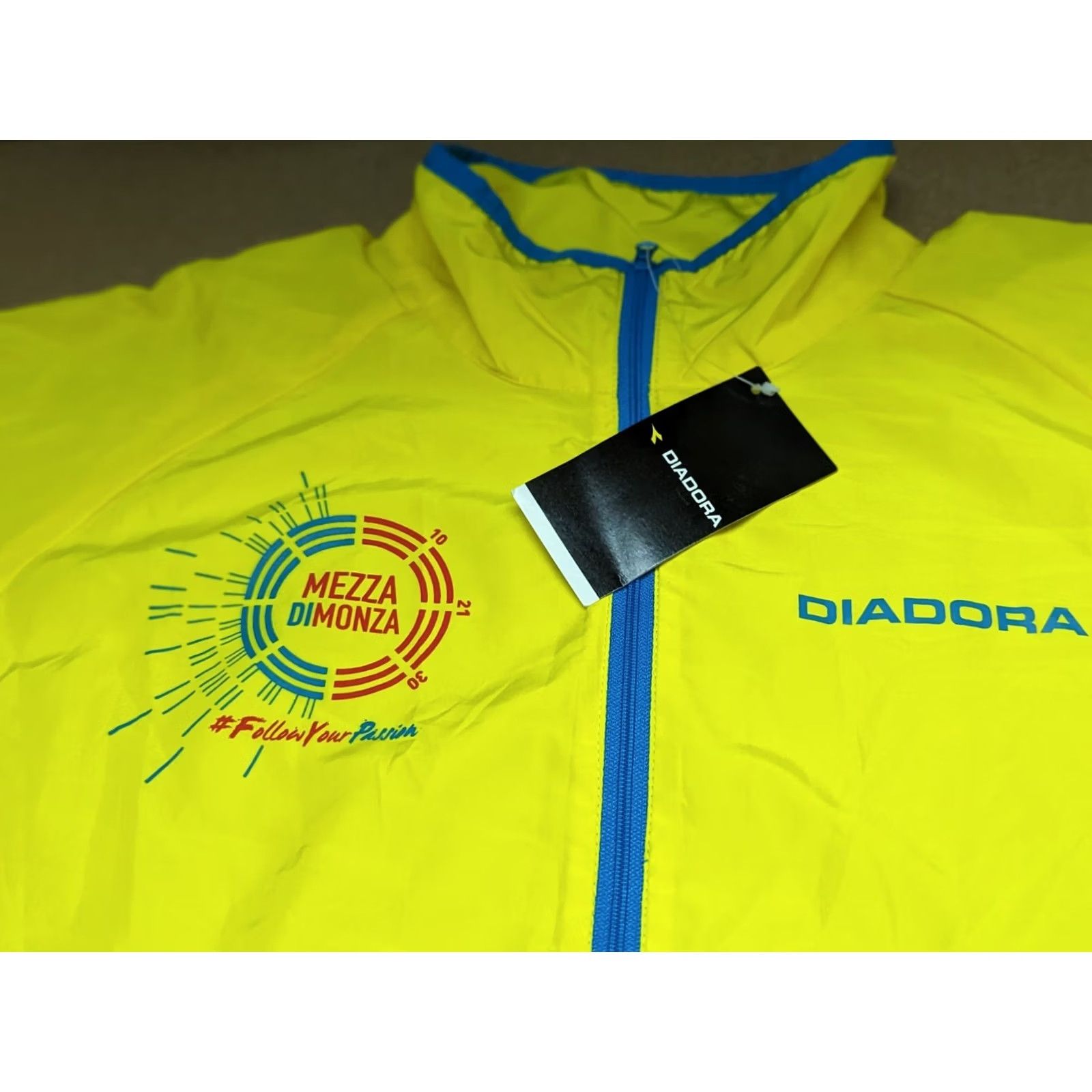 Diadora Diadora Windstopper Mens Jacket Medium Lightweight Full Zip Sport Yellow Windbreaker Mens Jacket Size US M / EU 48-50 / 2 - 4 Thumbnail