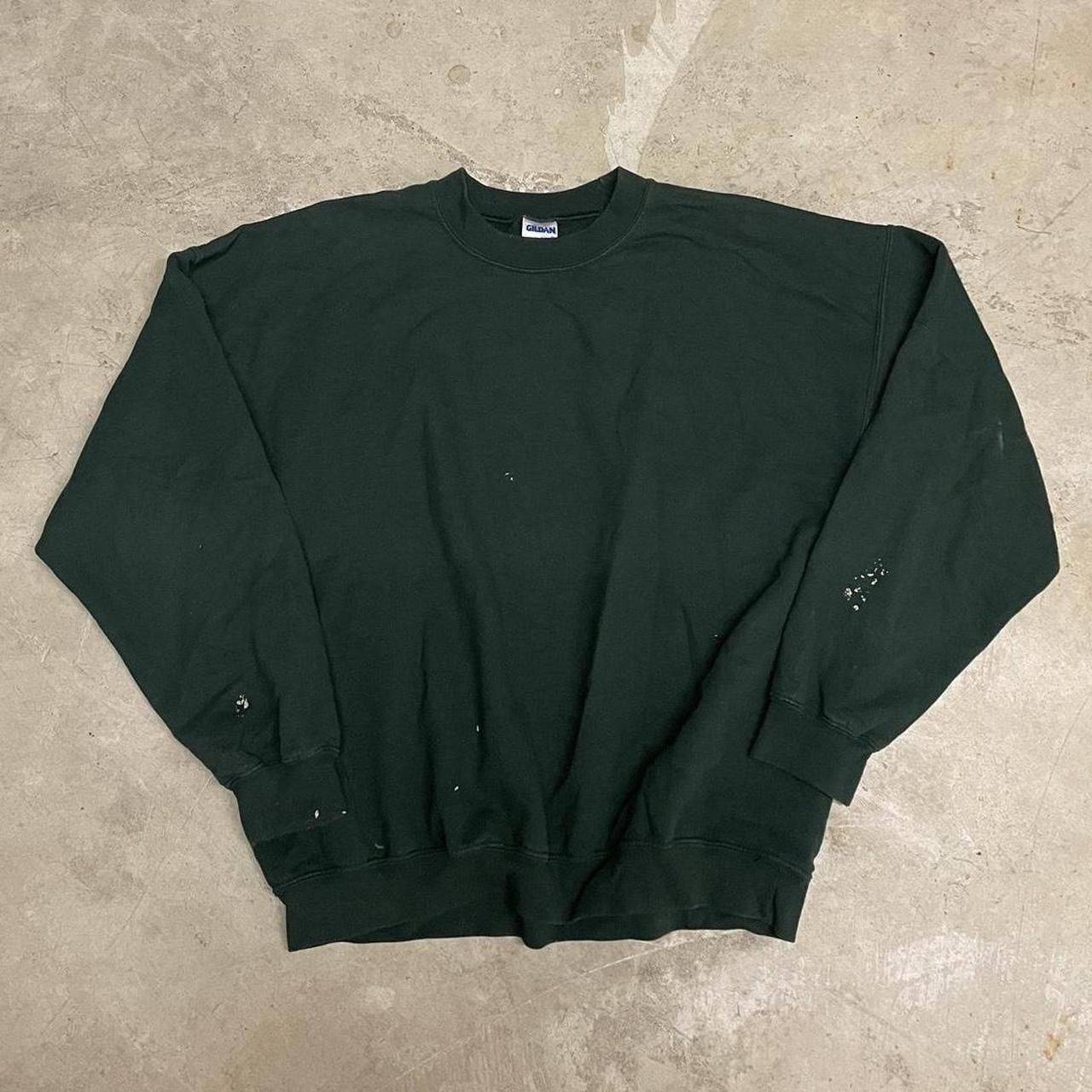 Vintage Vintage 90’s Forest Green Painters Blank Sweatshirt Size US L / EU 52-54 / 3 - 1 Thumbnail