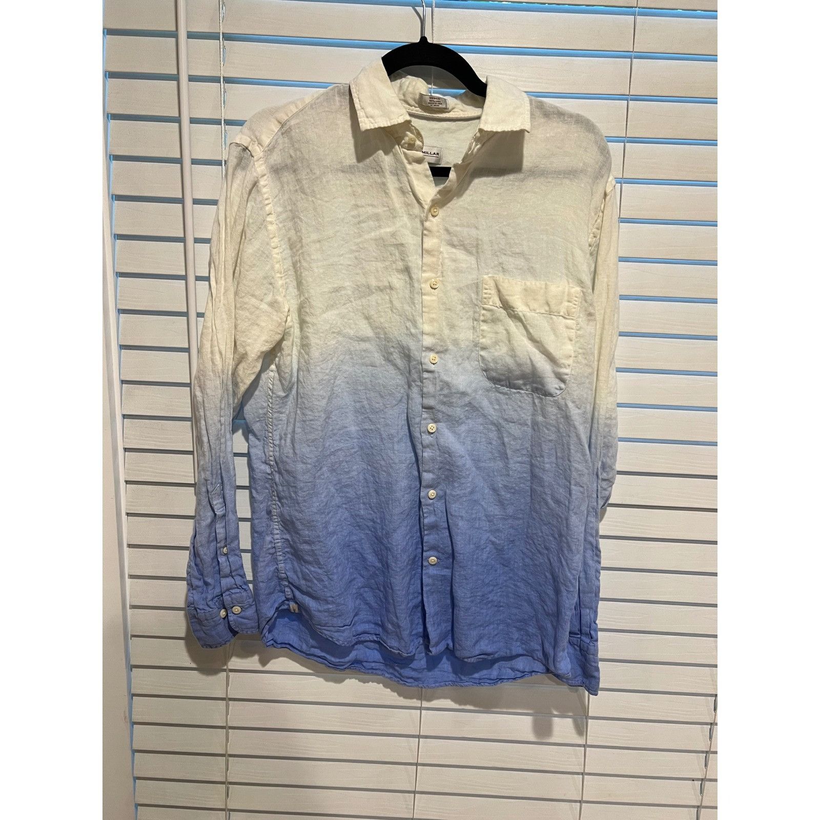 Peter Millar Peter Millar Seaside 100% Linen Shirt Mens Medium Blue Ombre Size US M / EU 48-50 / 2 - 1 Thumbnail