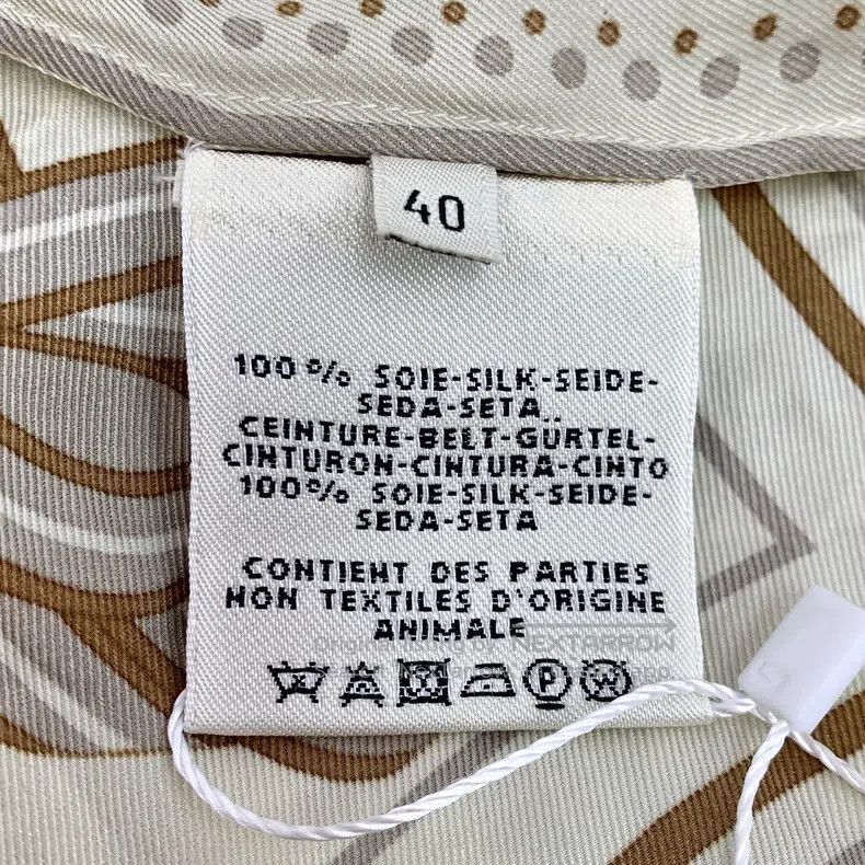 Hermes Hermes Multicolor Printed Silk Crepe Long Sleeve Pleated D Size S / US 4 / IT 40 - 6 Thumbnail