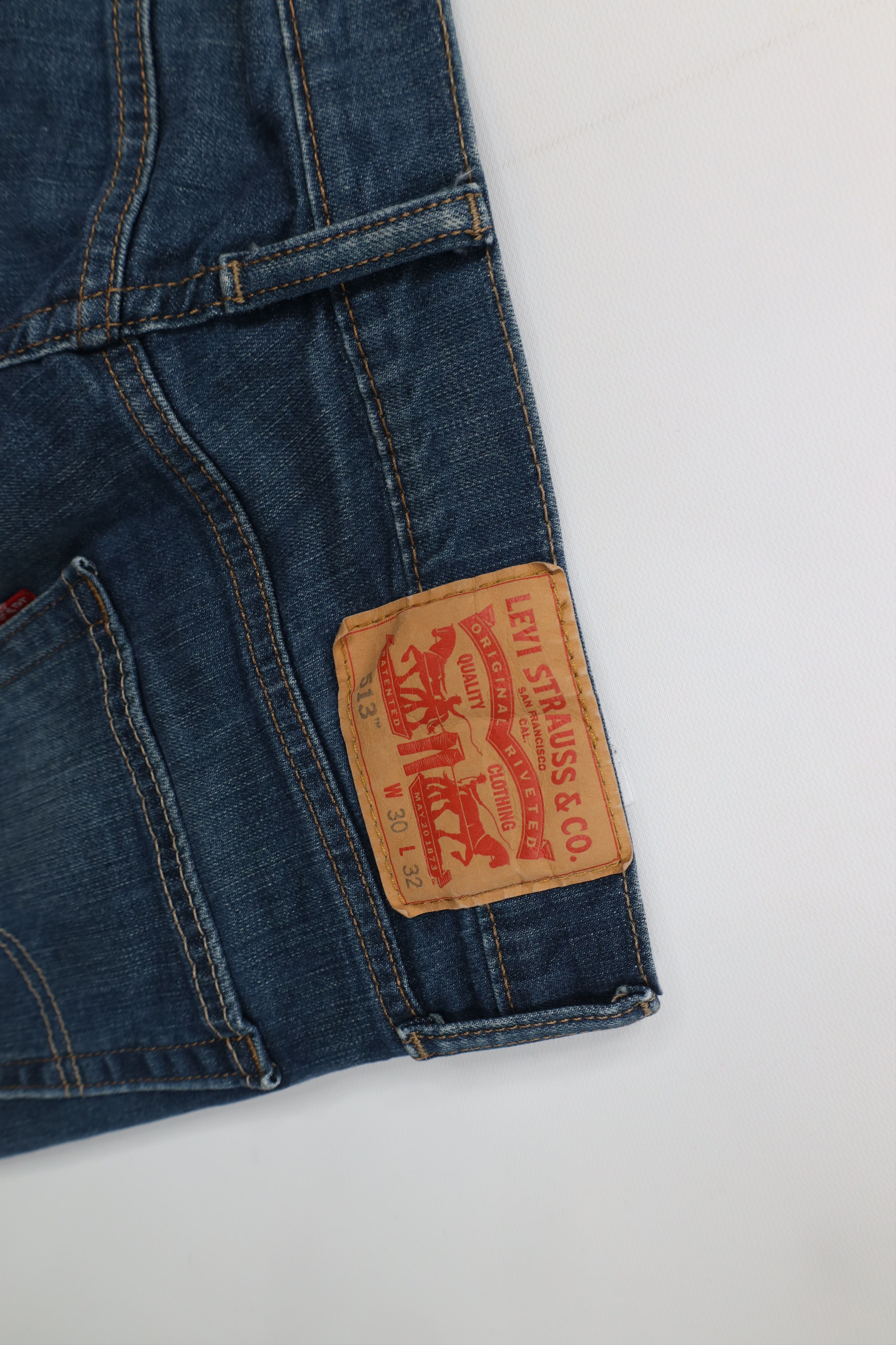Levi's Vintage Y2K Levis 513 Straight Leg Denim Jeans Blue Stretch Size US 30 / EU 46 - 15 Thumbnail