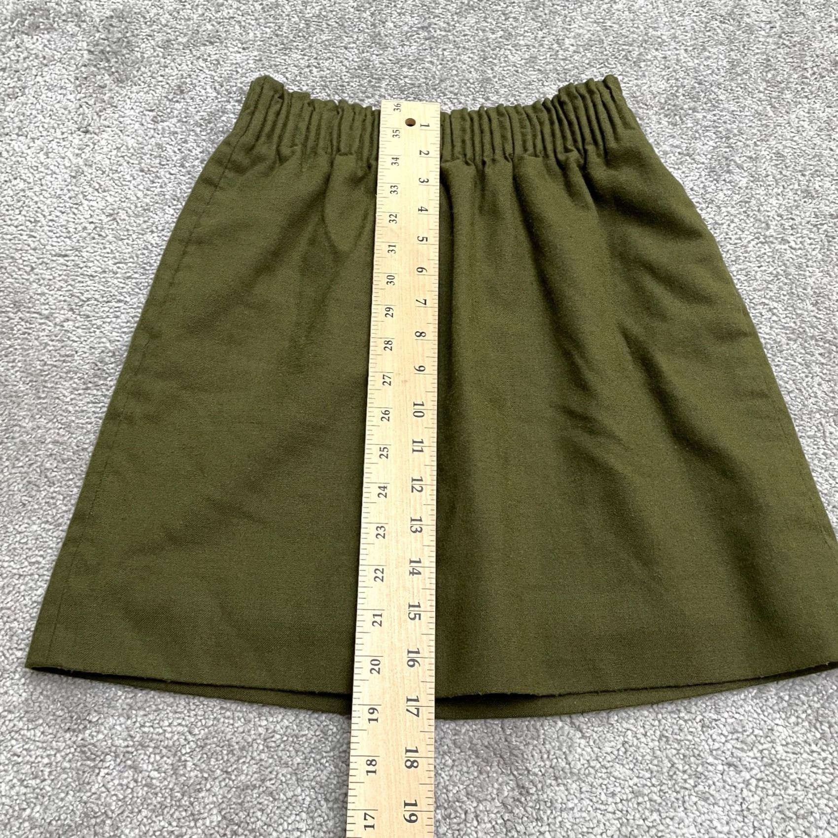 J.Crew J.Crew Wool Blend Pleated Pencil Skirt Womens 0 Green Elastic Waist Lined Pocket Knee Length Solid Vintage No Size 25" / US 0 / IT 36 - 5 Thumbnail