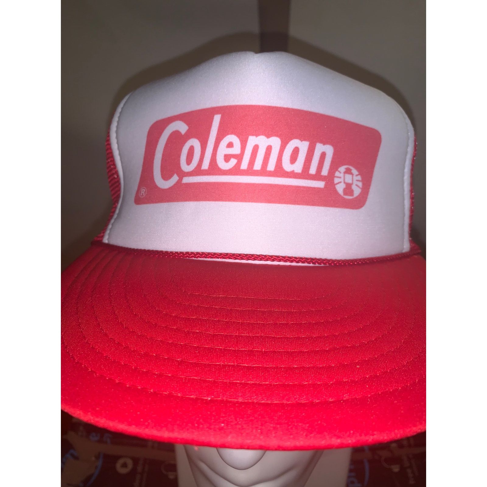 Coleman × Vintage Vintage Coleman Trucker Hat Red White Nissin Snapback Cap Size ONE SIZE - 5 Thumbnail