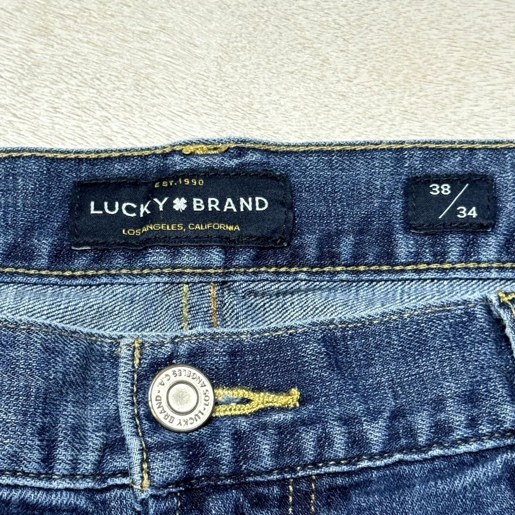 Lucky Brand Lucky Brand Men’s Jeans 181 Relaxed Straight 38x34 Blue Denim 5-Pocket Solid Mid Rise Jeans Mens Regular Blue Size US 38 / EU 54 - 4 Thumbnail