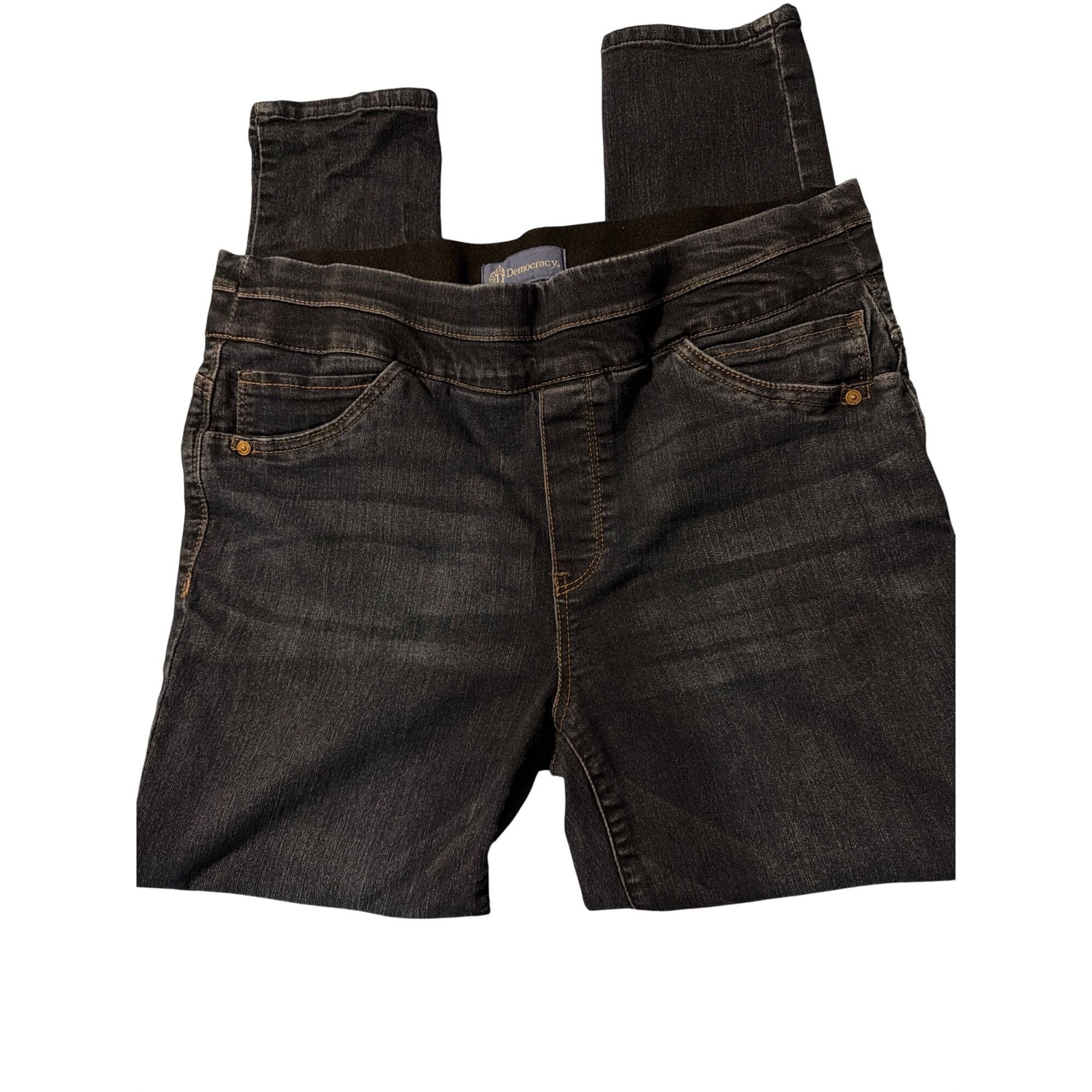 Other Democracy Ab Solution Slimming Dark Blue Denim Jeans Pull On Size 34" / US 12 / IT 48 - 1 Thumbnail