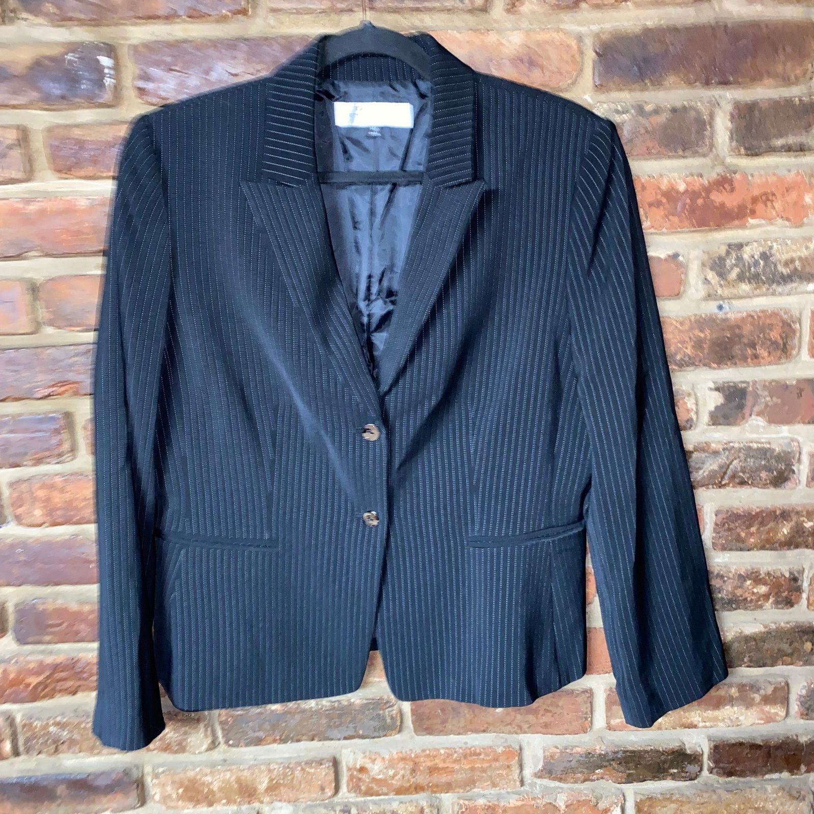 Other Tahari Arthur S Levine Black Pin Stripe Blazer Jacket 14P Size XL / US 12-14 / IT 48-50 - 1 Thumbnail