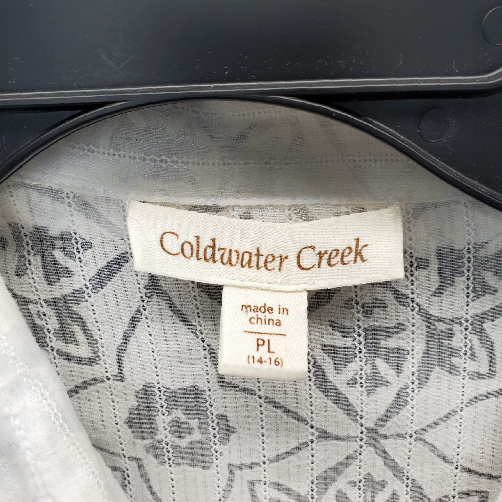 Coldwater Creek Coldwater Creek Shirt Womens PL White Floral Short Sleeve Button Front Shirt Prime Size L / US 10 / IT 46 - 5 Thumbnail
