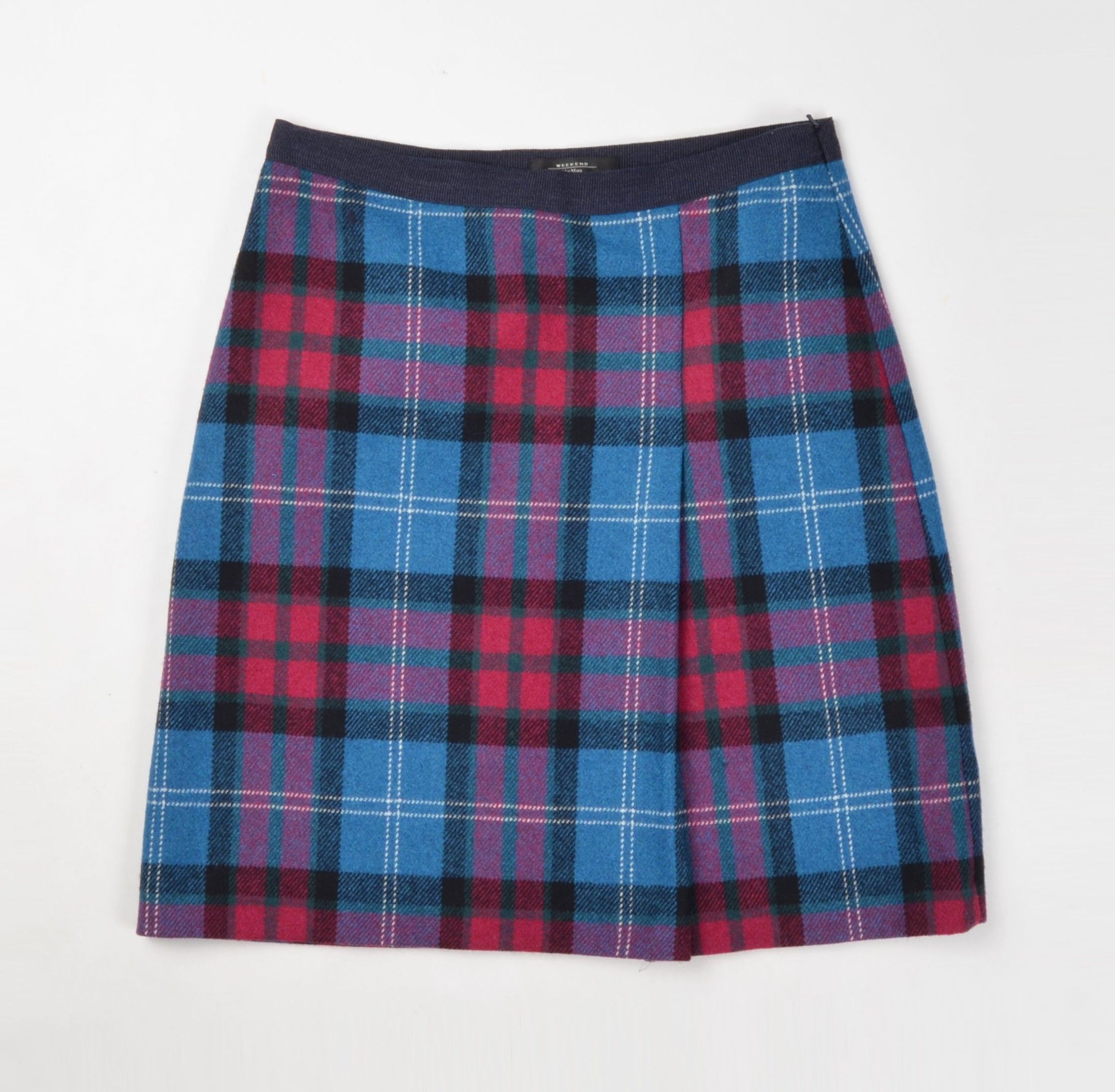 Weekend Max Mara Weekend Max Mara Plaid Wool Blend A-Line Skirt Size 30" / US 8 / IT 44 - 4 Thumbnail