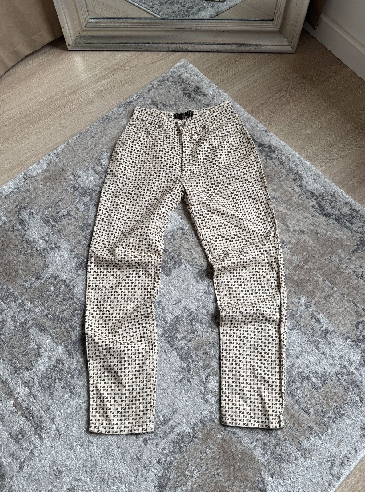 Fendi Vintage Fendi Zucca Monogram Print Trousers - IT 41 Size 28" / US 6 / IT 42 - 1 Thumbnail