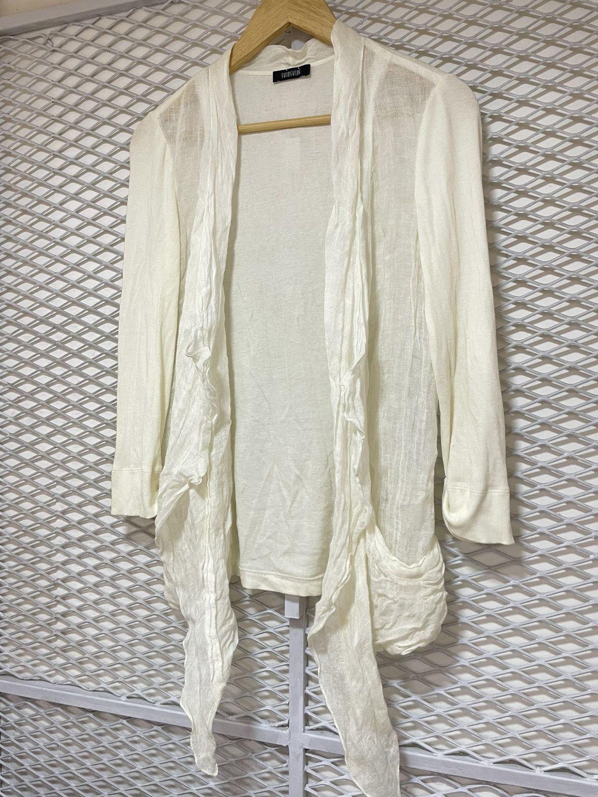 Issey Miyake crazy grunge mesh open knit cardigan svinsving japan Size US M / EU 48-50 / 2 - 3 Thumbnail