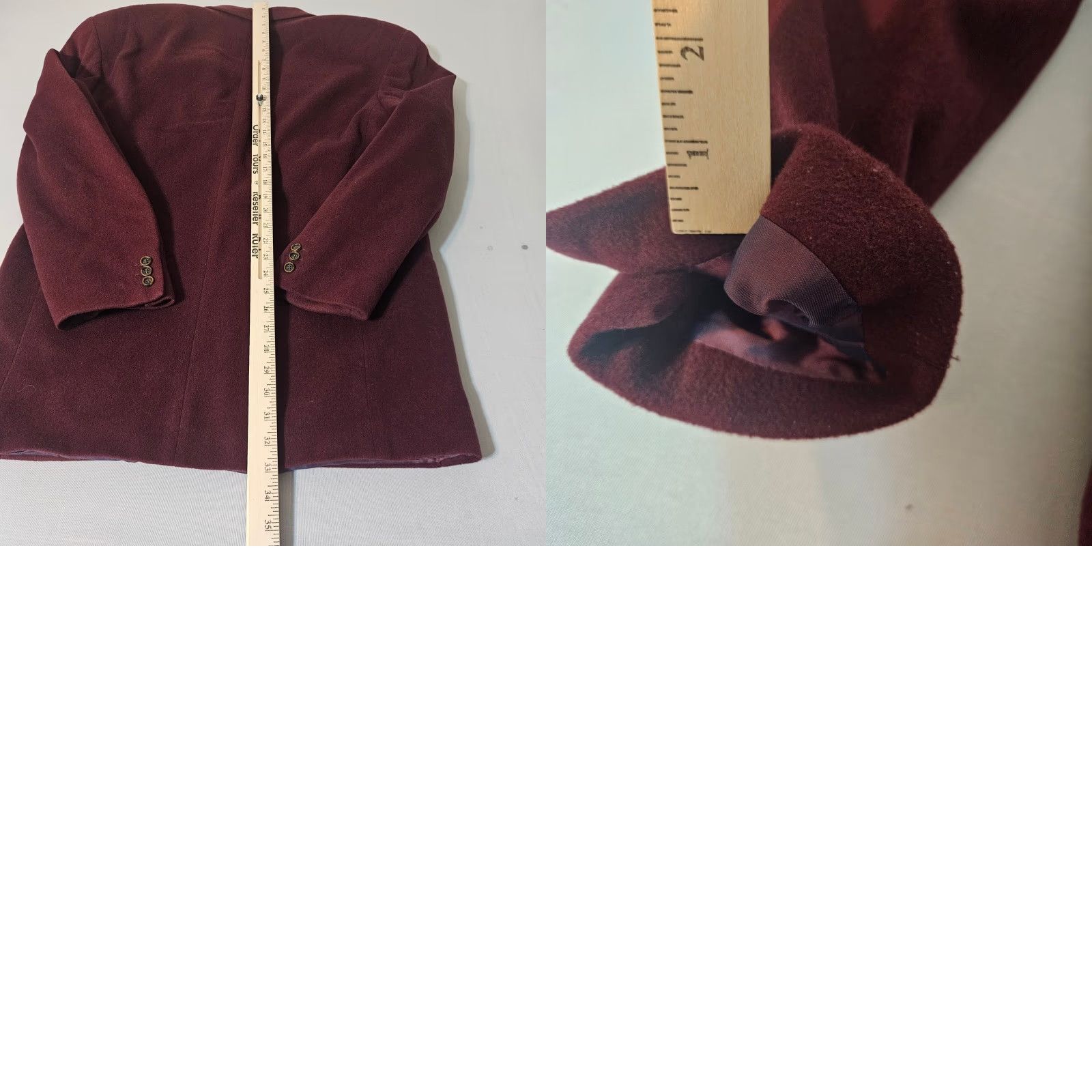 Hugo Boss VINTAGE Hugo Boss Blazer Mens 44R Burgundy Cashmere Wool Blend Two-Button Sport Coat Size 44R - 8 Thumbnail