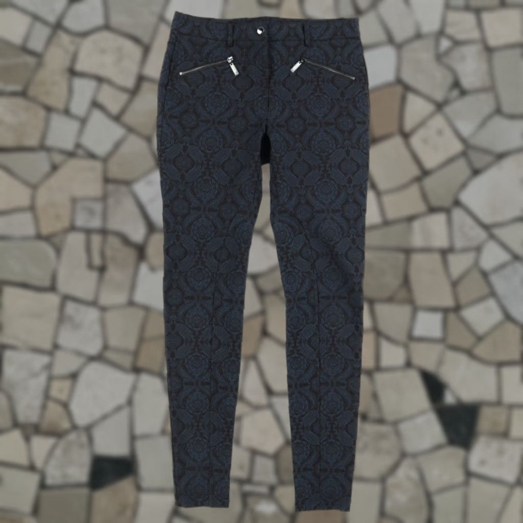 Vintage W by Worth Stretch Skinny Rayon Woven Chino Pants Black Patterned Women's 2 Size 26" / US 2 / IT 38 - 1 Thumbnail