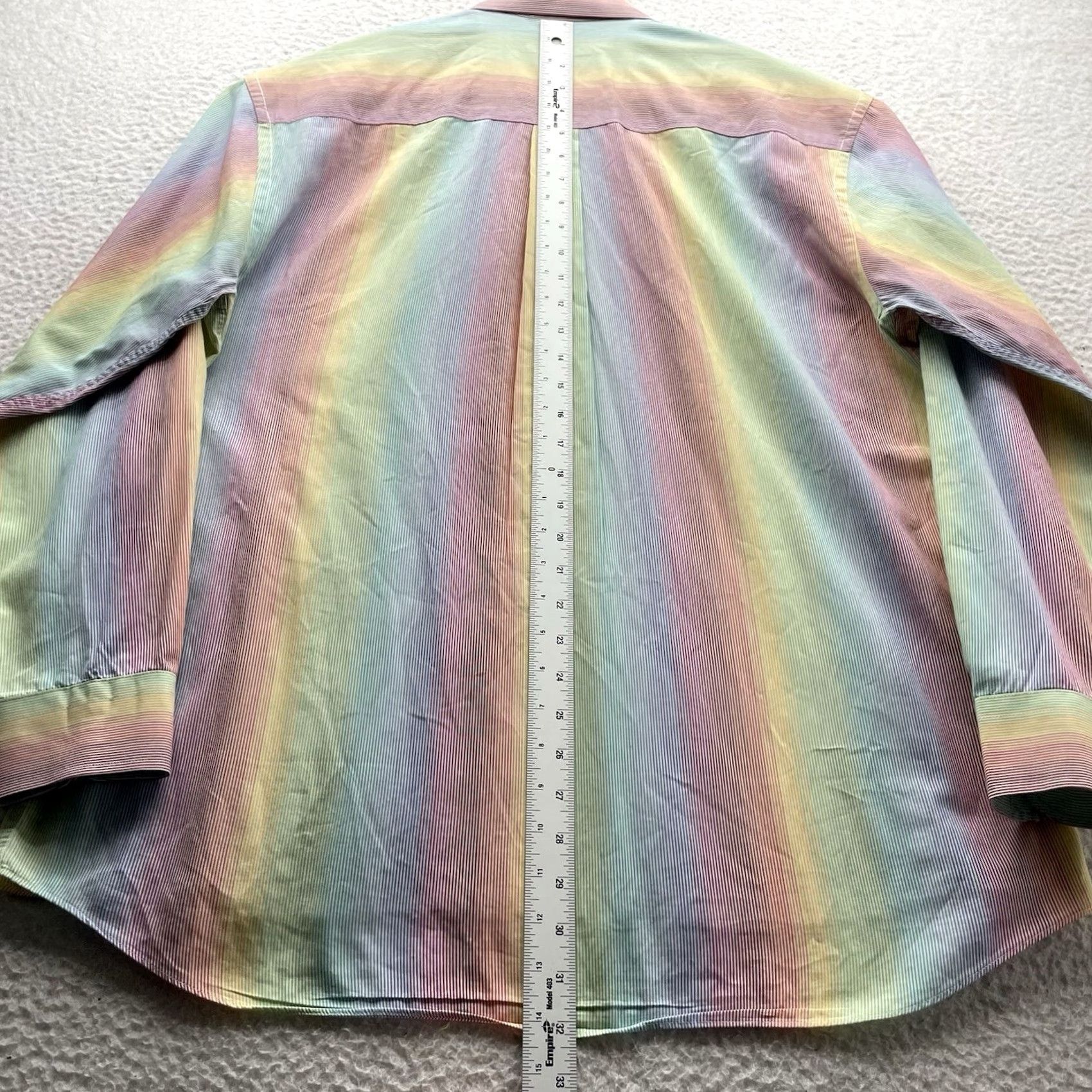 Rainbow Alan Flusser Shirt Mens L Multicolor Striped Colorful Preppy Button-Up Casual Golf Size US L / EU 52-54 / 3 - 7 Thumbnail