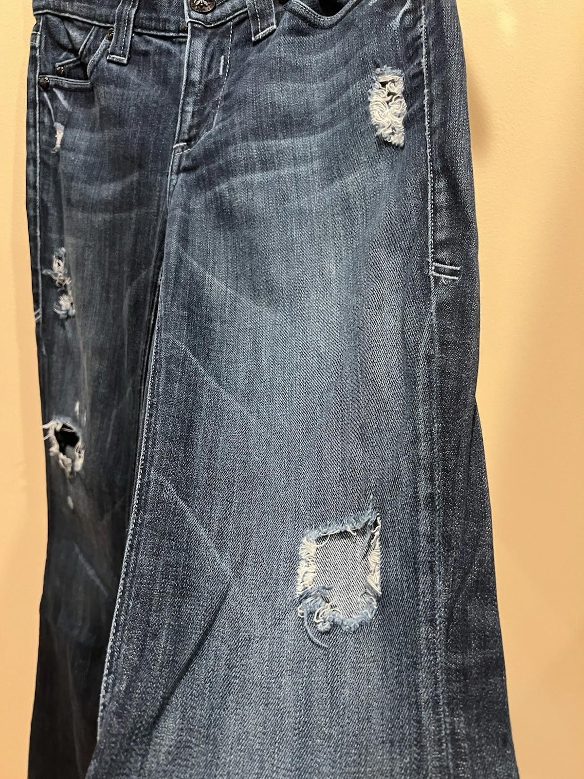 Affliction Affliction Ziggy Flare Jeans Women 27 Distressed Black Jeans Size 27" / US 4 / IT 40 - 8 Thumbnail