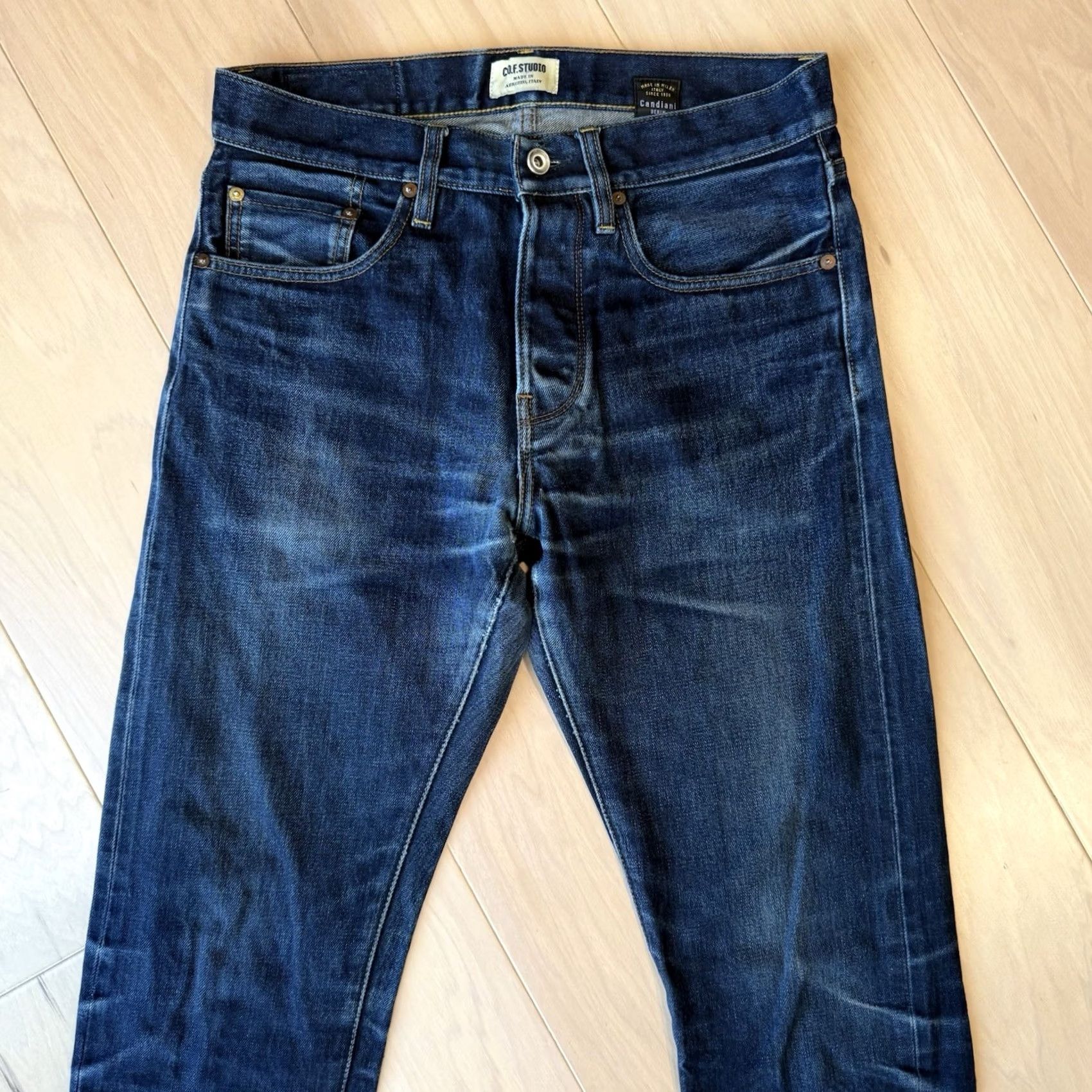 Vintage COF Studio Jeans 32 Blue Dark Wash Minimalist Workwear Slim Denim Cotton 5-Pocket USA Western Mens Jeans Size US 32 / EU 48 - 3 Thumbnail