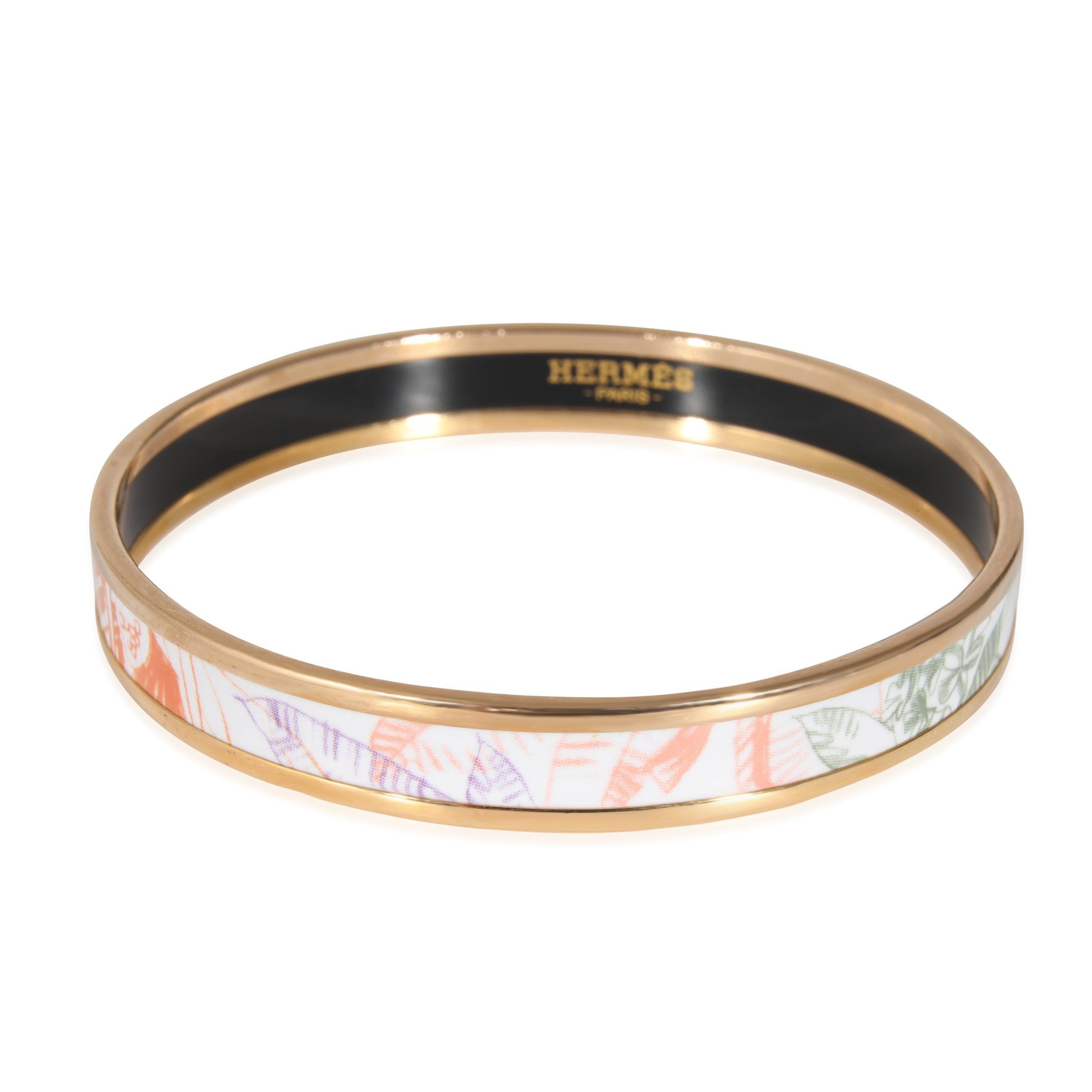 Hermes Hermès Narrow Enamel Bracelet in Gold Plated, 62mm Size ONE SIZE - 1 Thumbnail