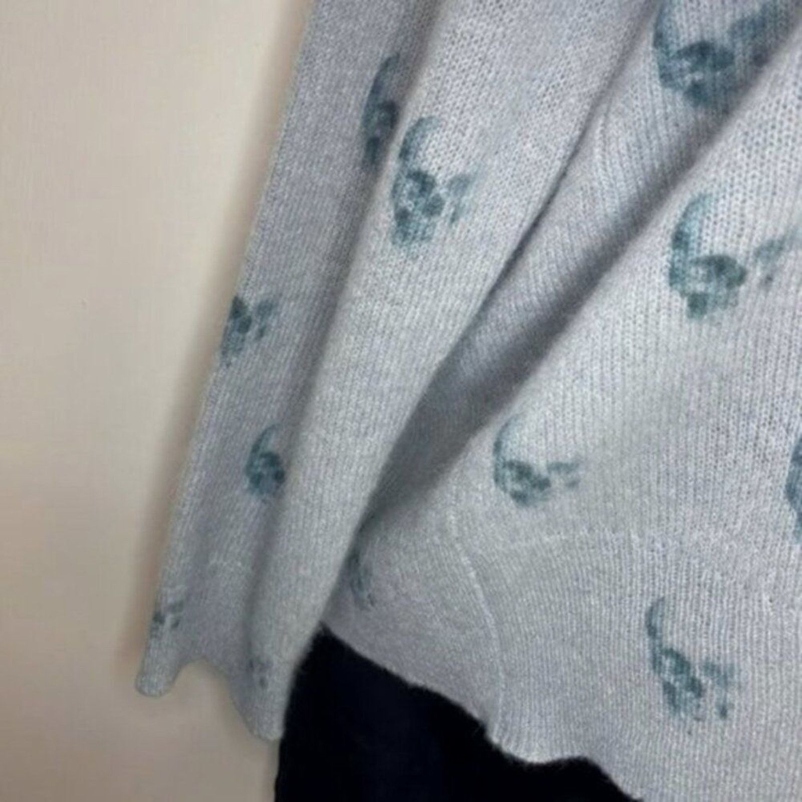 360Cashmere Skull Cashmere Indie Skull Print Sweater Teal S Size S / US 4 / IT 40 - 4 Thumbnail
