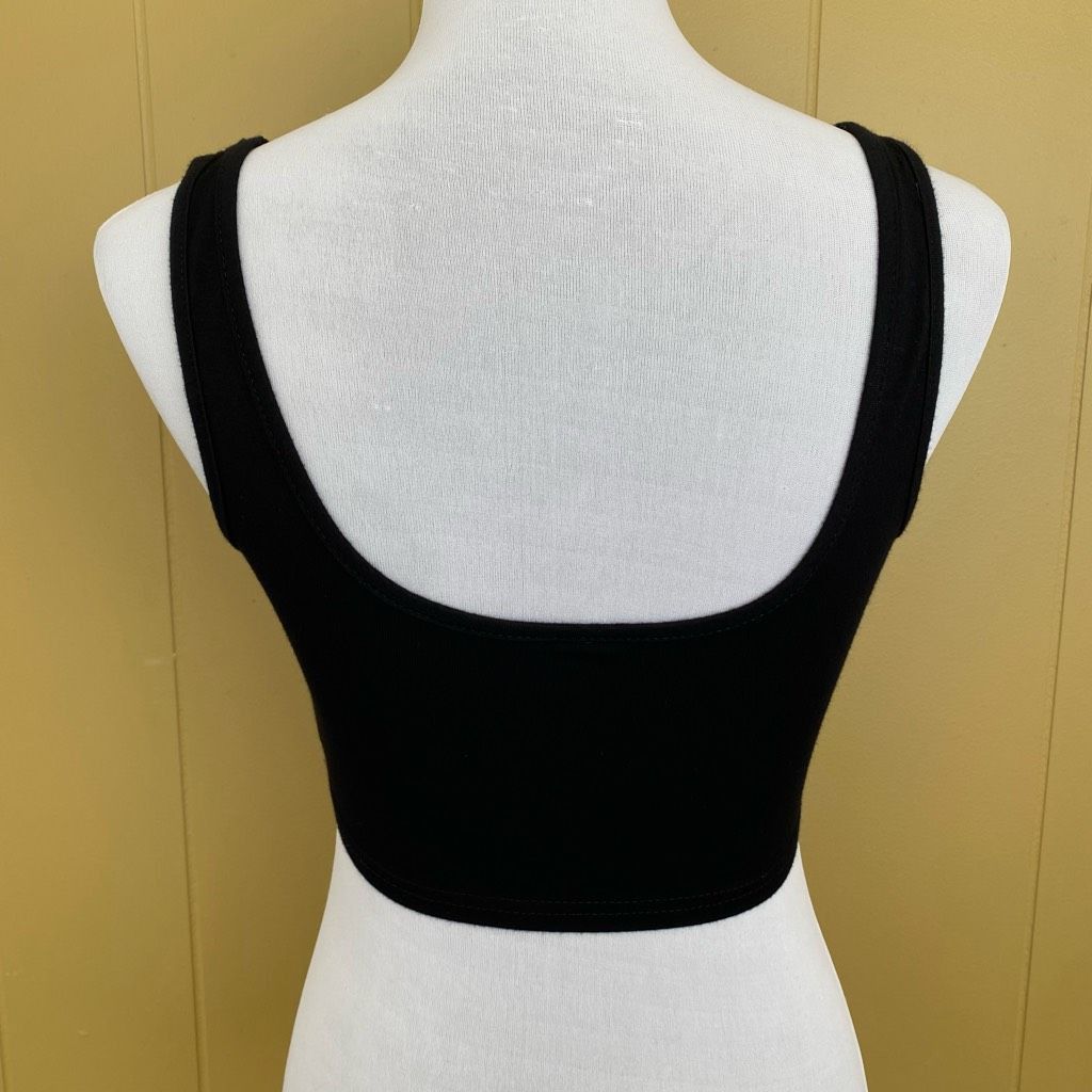 Shein SHEIN women S soft feel scoopneck crop tank top black Size S / US 4 / IT 40 - 4 Thumbnail