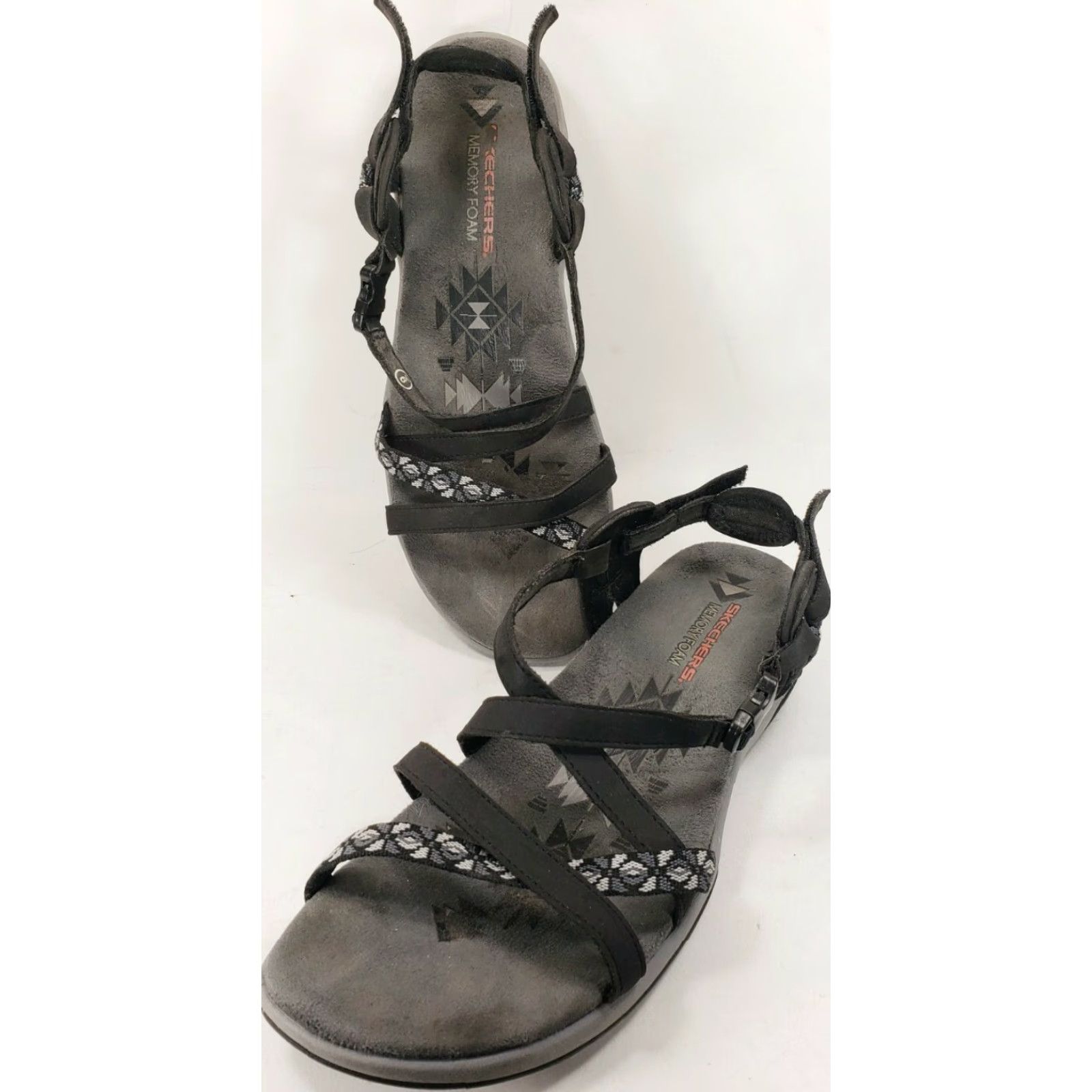 SKECHERS SKECHERS Outdoor Lifestyle Sport Sandal Black Fabric Strap Reggae Open Toe 9M Women’s Sandal Size US 9 / IT 39 - 2 Thumbnail