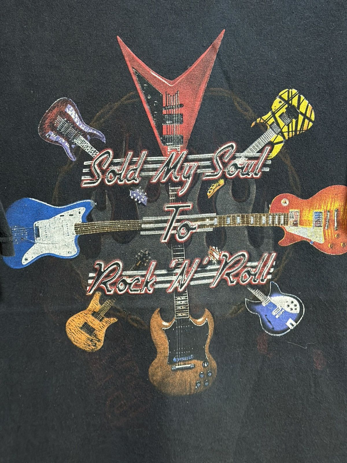 Vintage Vintage Sold My Soul To Rock ‘N Roll Faded Tee Size US XL / EU 56 / 4 - 2 Thumbnail