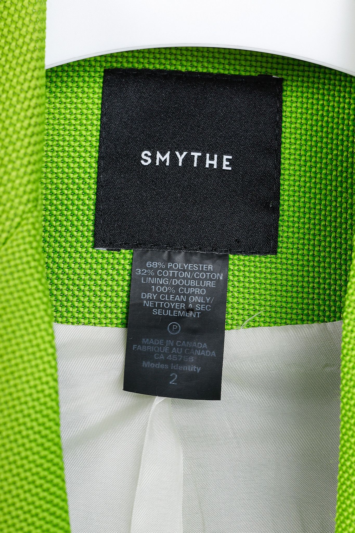 SMYTHE Smythe Box Pleat Lime Cotton-Blend Blazer Size XS / US 0-2 / IT 36-38 - 4 Thumbnail