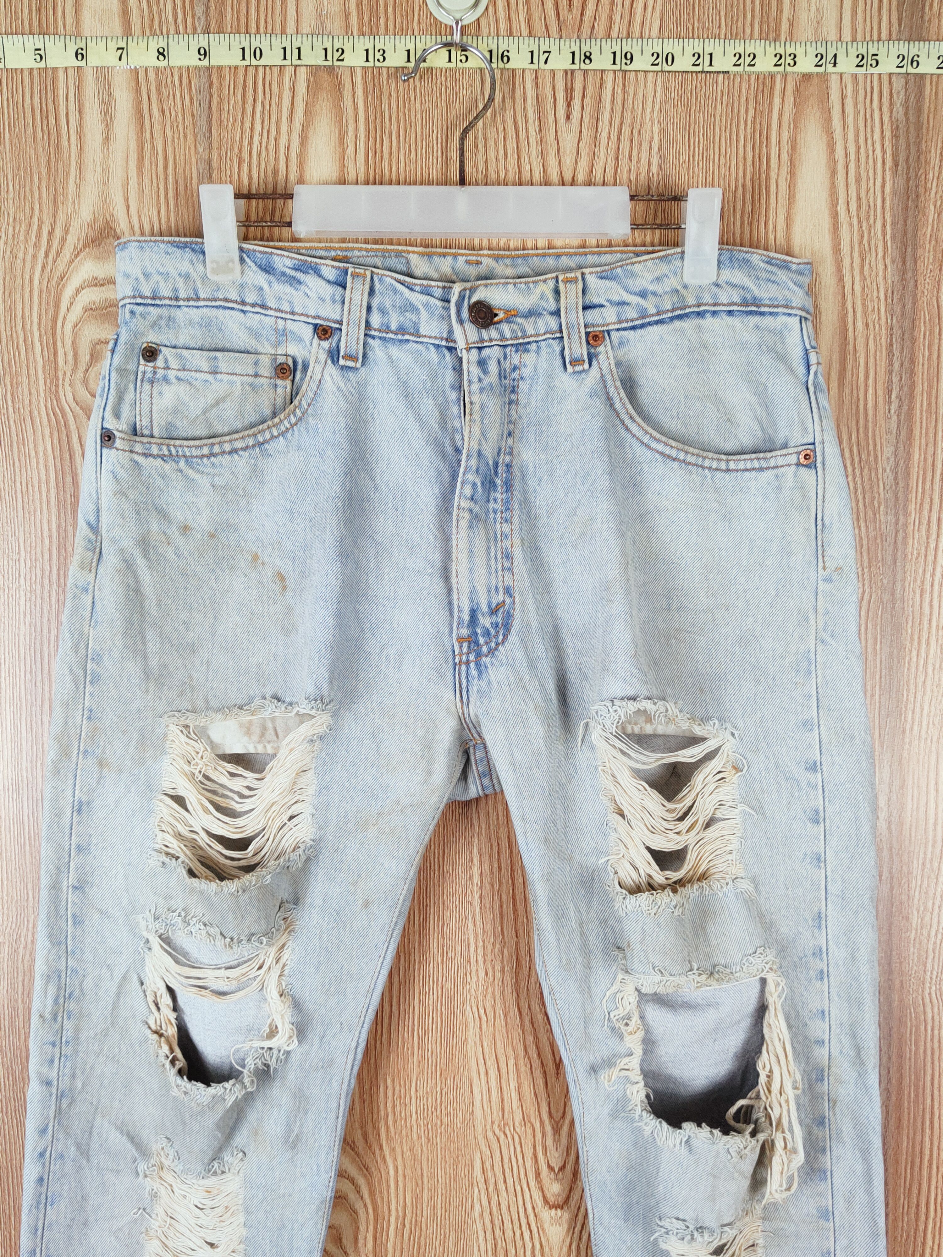 Levi's × Vintage Levi's Blue Distressed Ripped Jeans (Vintage Stuff) Size US 34 / EU 50 - 2 Thumbnail