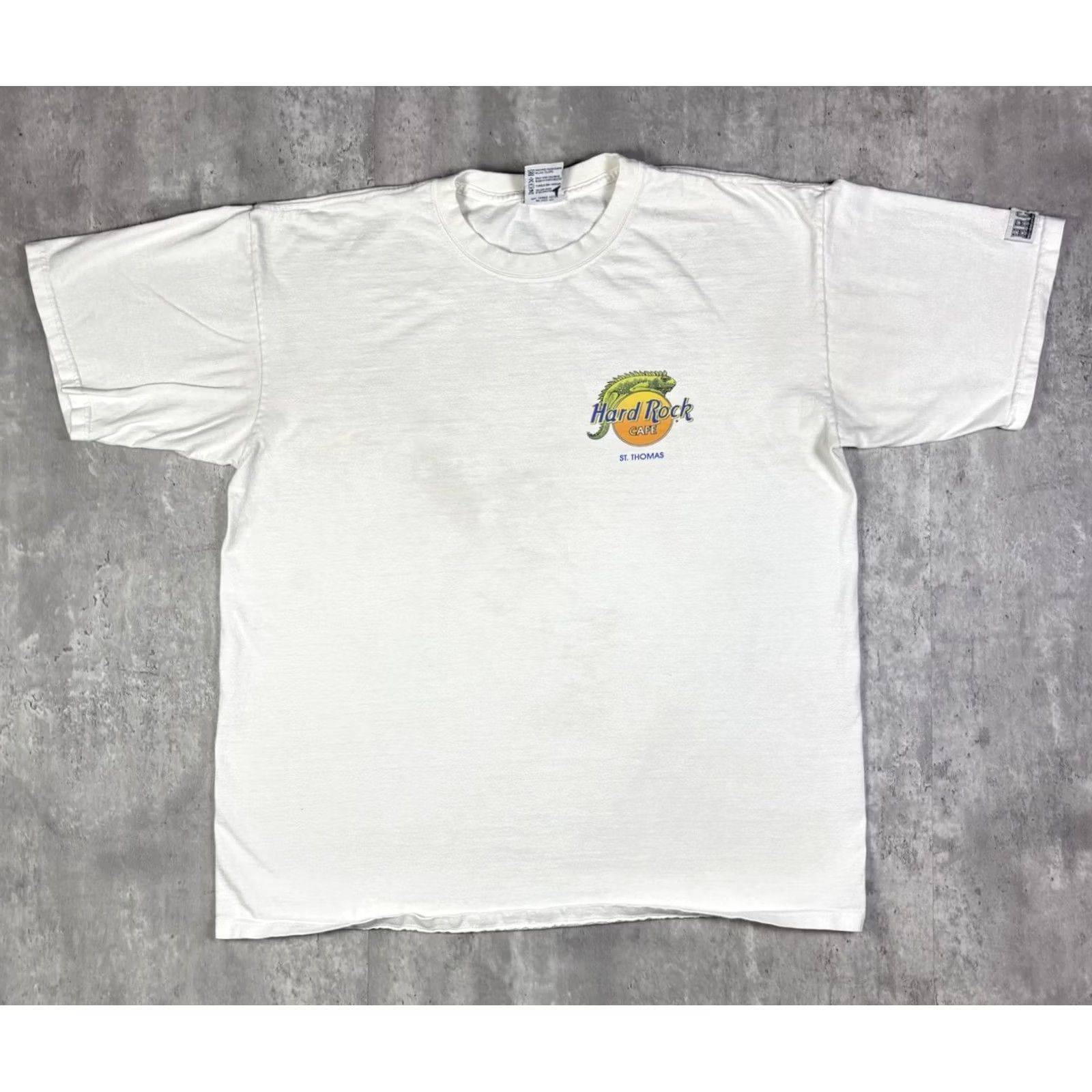 Hard Rock Cafe VINTAGE Hard Rock Cafe T Shirt XL White 90s Beach Bar Promo Mens Size US XL / EU 56 / 4 - 3 Thumbnail