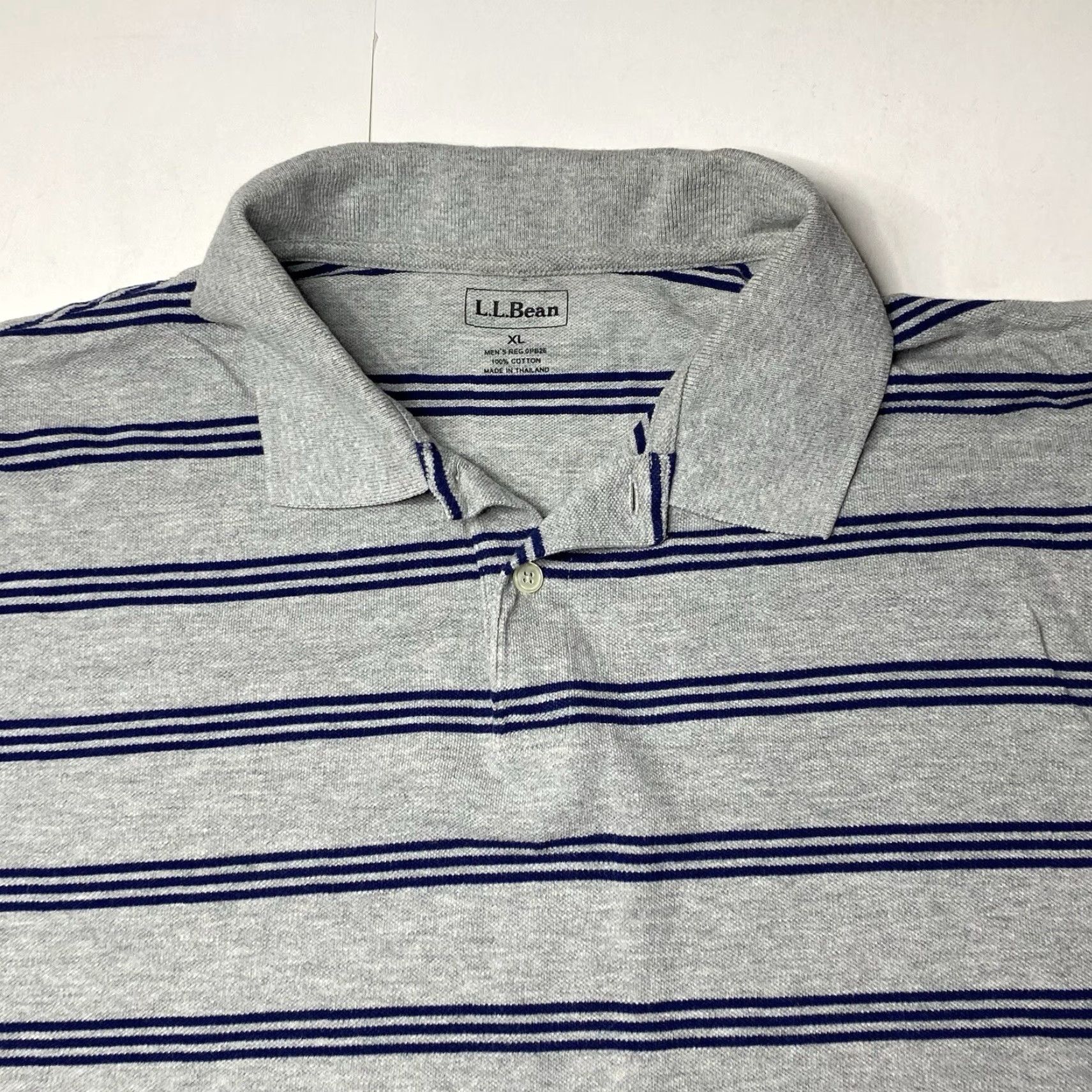 Vintage VINTAGE LL Bean Polo Shirt Mens XL Gray Striped 0PB25 Size US XL / EU 56 / 4 - 7 Thumbnail