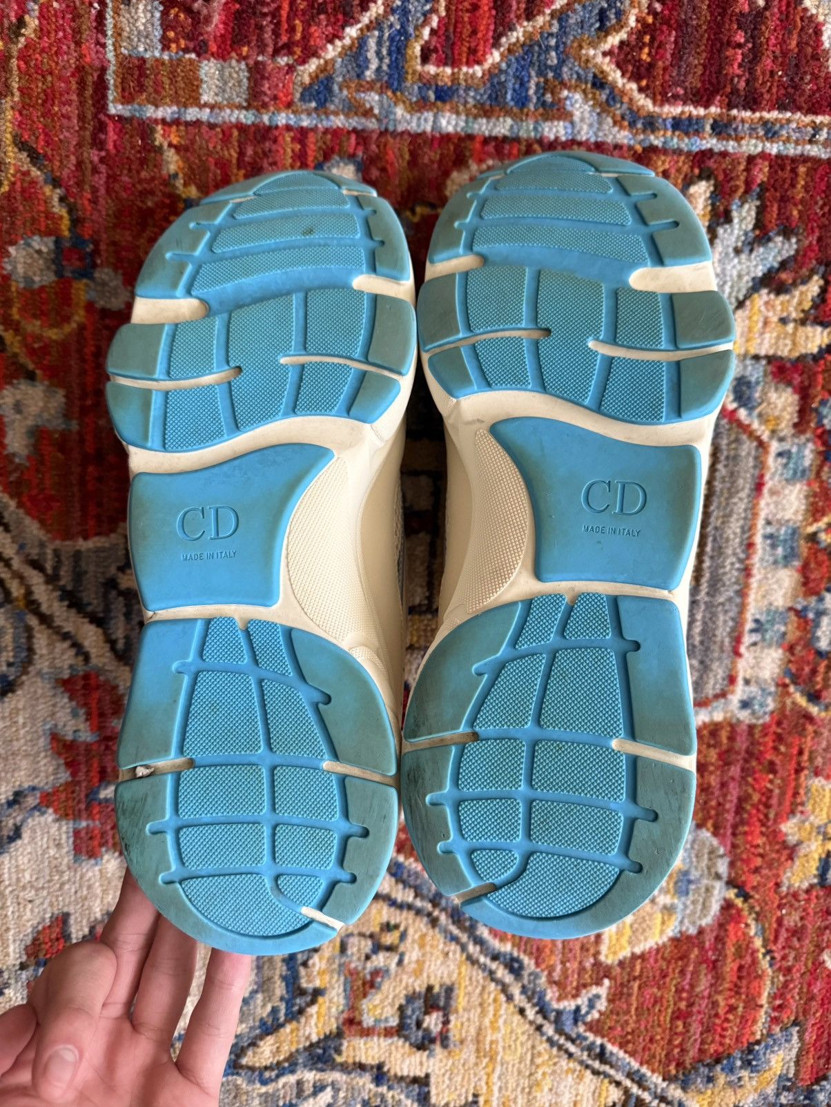 Dior Dior B22 White Silver Blue Leather Size US 11 / EU 44 - 3 Thumbnail