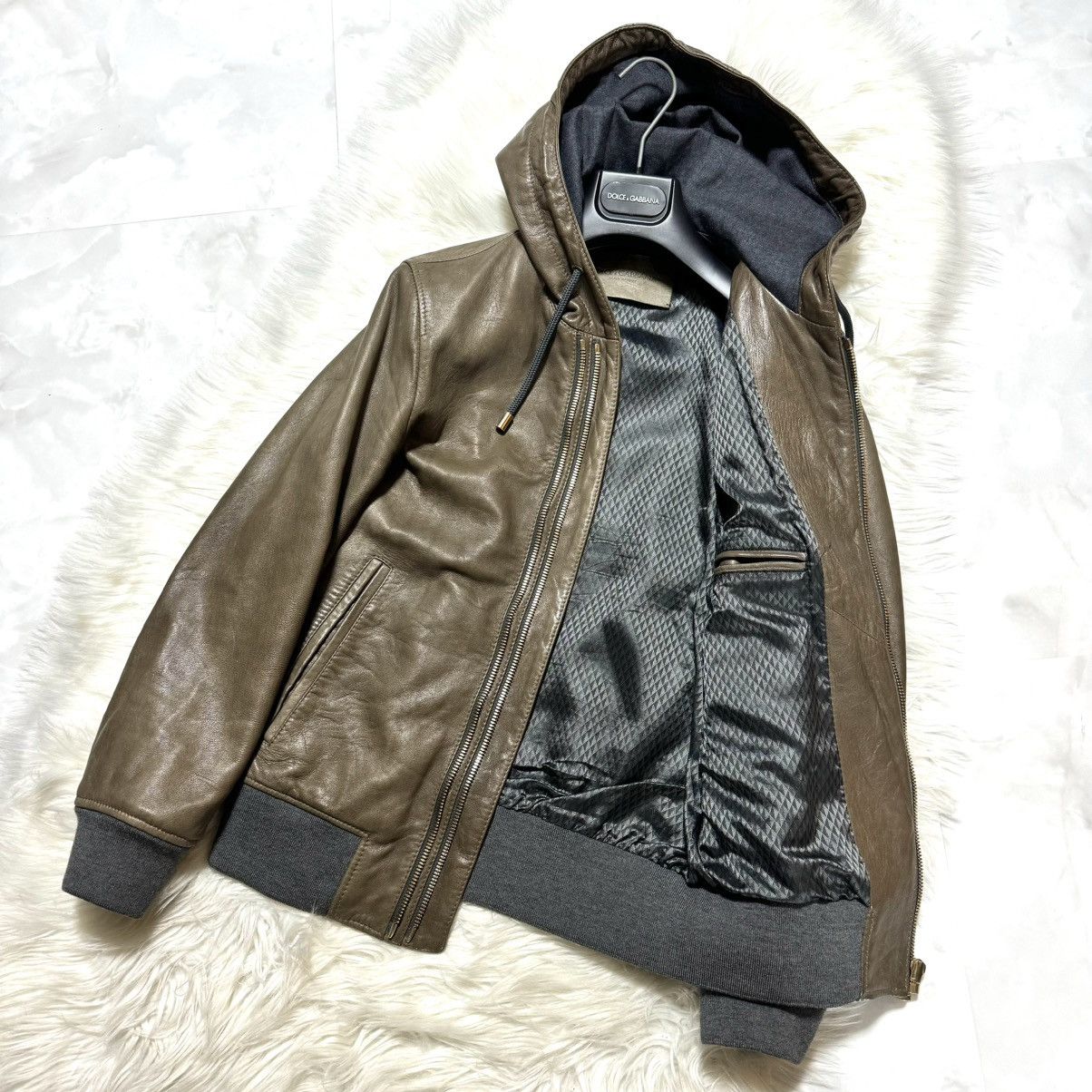 Dolce & Gabbana recent model Dolce & Gabbana hooded ZIP UP leather jacket Size US S / EU 44-46 / 1 - 10 Thumbnail