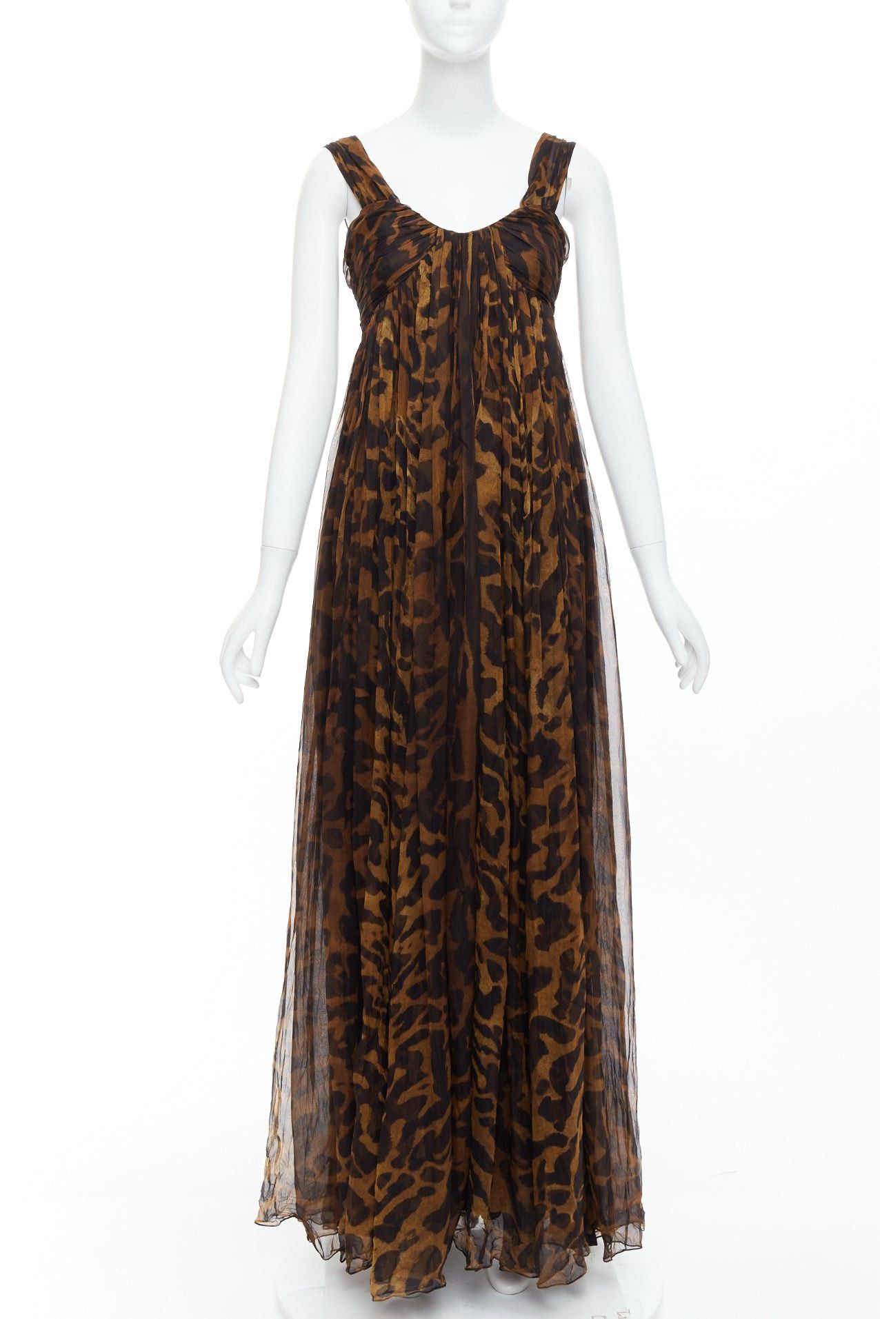 Alexander McQueen ALEXANDER MCQUEEN 2011 100% silk leopard print corseted long gown IT40 S Size S / US 4 / IT 40 - 1 Thumbnail