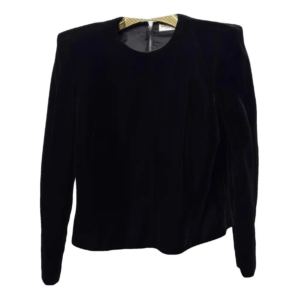 Saint Laurent Paris Saint Laurent Black Velvet Cropped Jacket Size M / US 6-8 / IT 42-44 - 1 Thumbnail